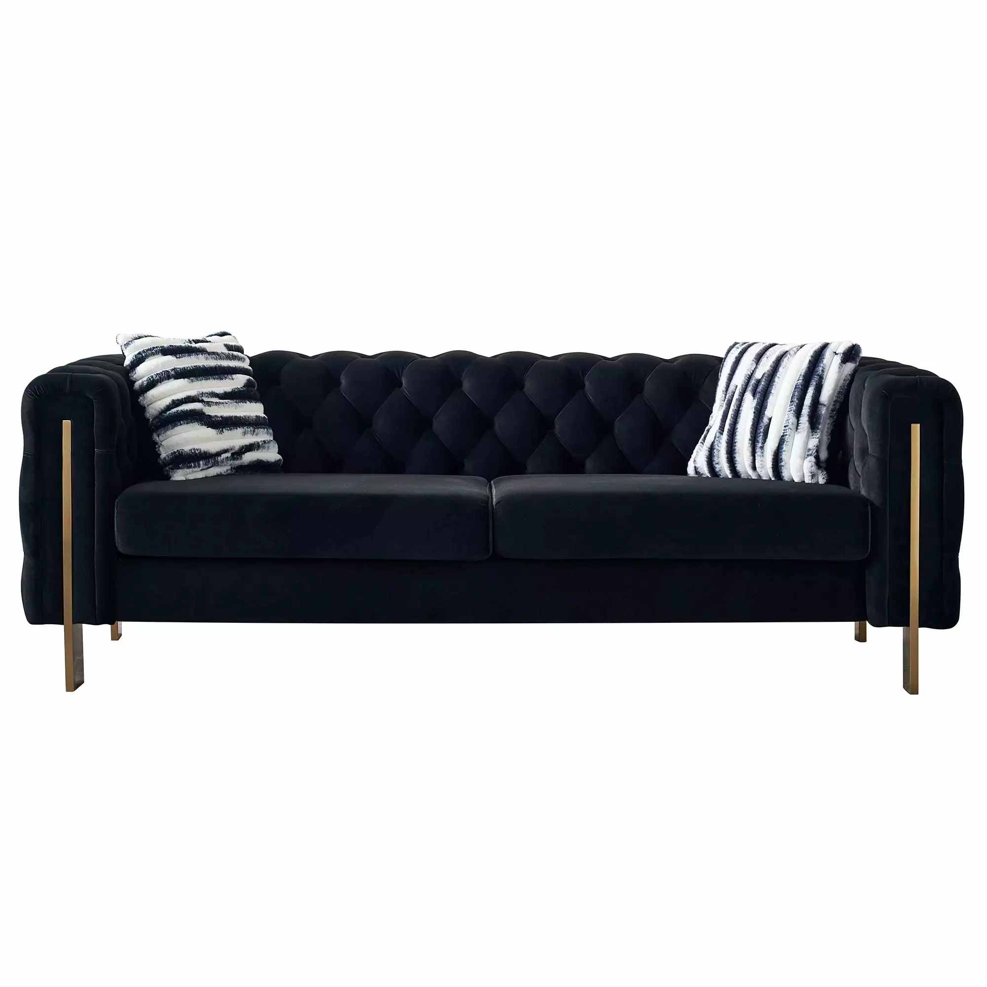 CoSoTower Modern Velvet Sofa Black Color