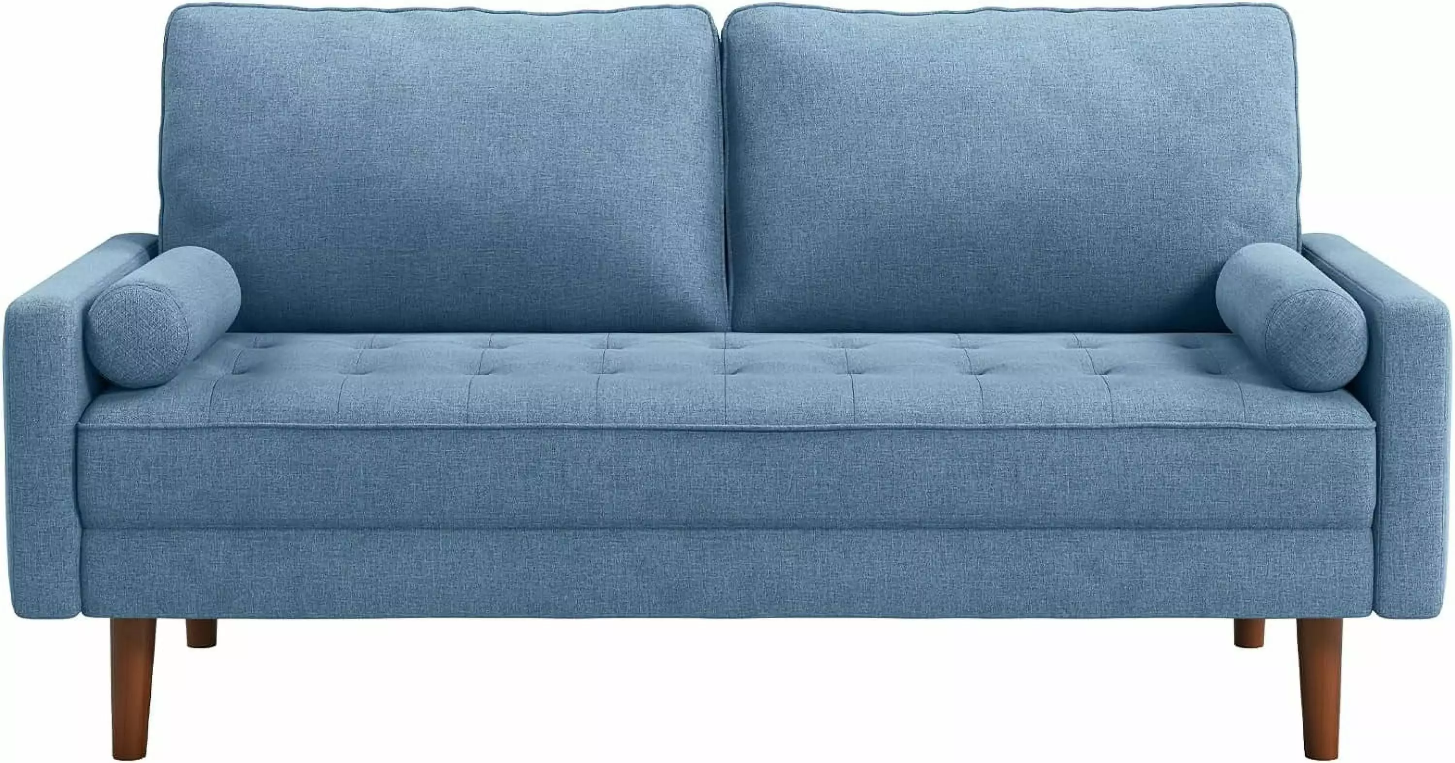 2 Seater Sofa. 68 inch Fabric Couches for Living Room. Modern Loveseat Sofas with Armrest. Button Tufted Seat Cushion. Small Couch for Bedroom. Small Spaces. Dorm. Office. Blue