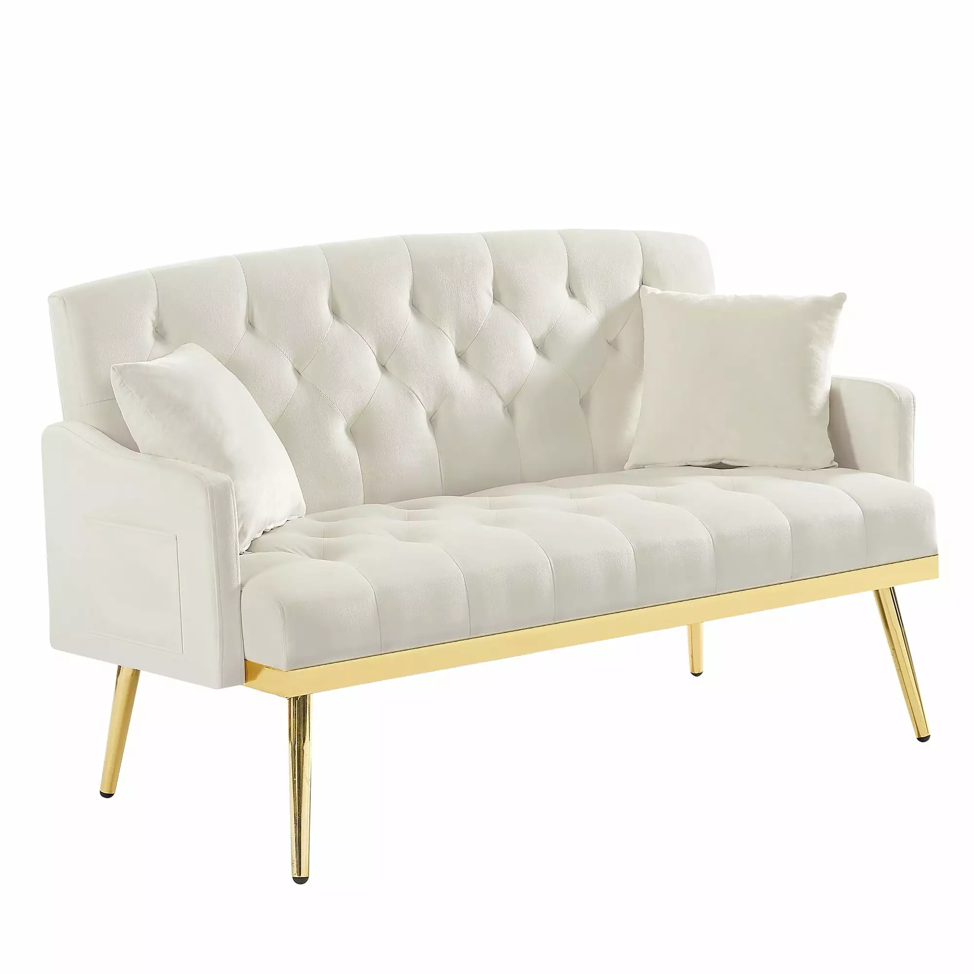 2-Seater Sofa Loveseat Couch Cream White