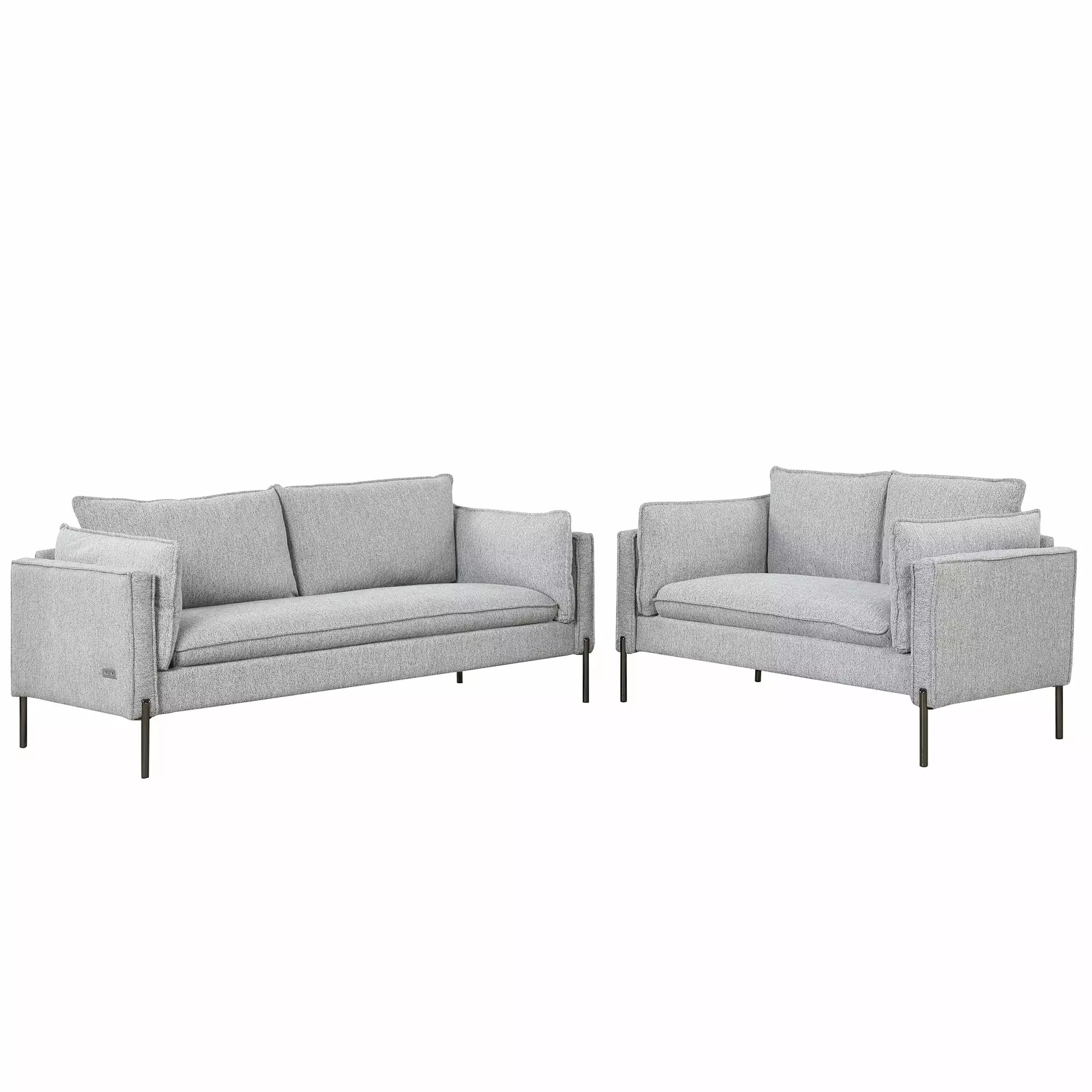 2 Piece Sofa Sets Modern Linen Fabric Upholstered Loveseat and 3 Seat Couch Set Furniture for Different Spaces.Living Room.Apartment(2&3 Seat) 30AAE