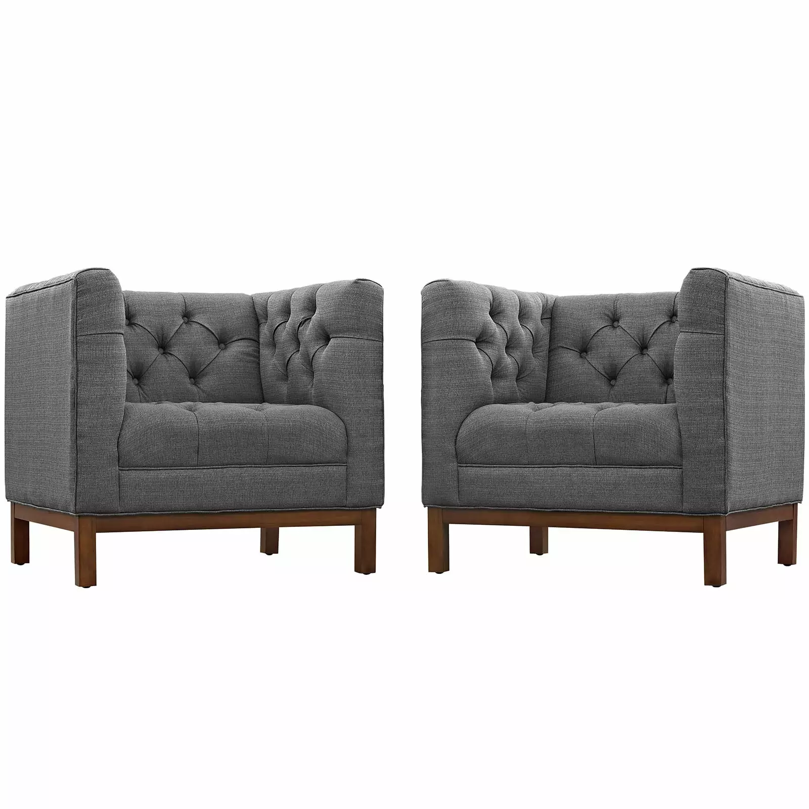 Modern Contemporary Urban Design Living Lounge Room Sofa Set ( Set of Two). Grey Gray. Fabric