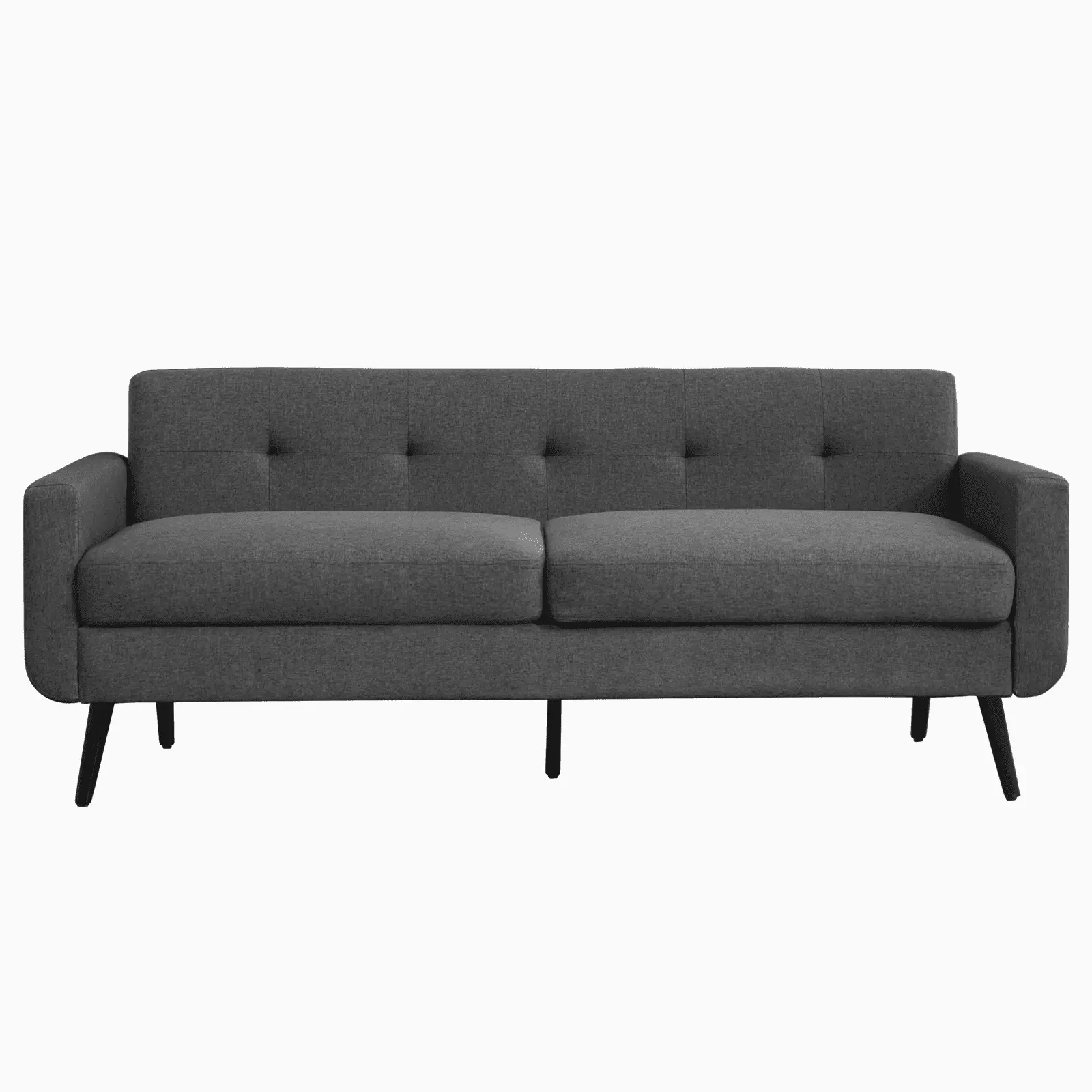 Mjkone 80 W Loveseat Sofa Couch. Mid-Century Modern Couch Love Seats Sofa for Living Room. Button Tufted Upholstered Small Couch for Bedroom. Apartment and Small Space. Easy Assembly. Dark Grey