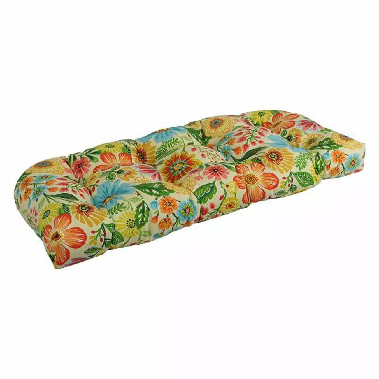 42 x 19 in. U-Shaped Patterned Spun Polyester Tufted Settee & Bench Cushion. Gregoire Chamomile