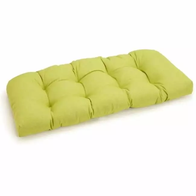 42 x 19 in. U-Shaped Solid Spun Polyester Tufted Settee & Bench Cushion. Lime