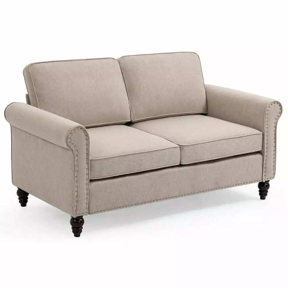 45 Modern 2 Seater Loveseat Sofa. Mid Century Couches Button Tufted Sofa for Living Room