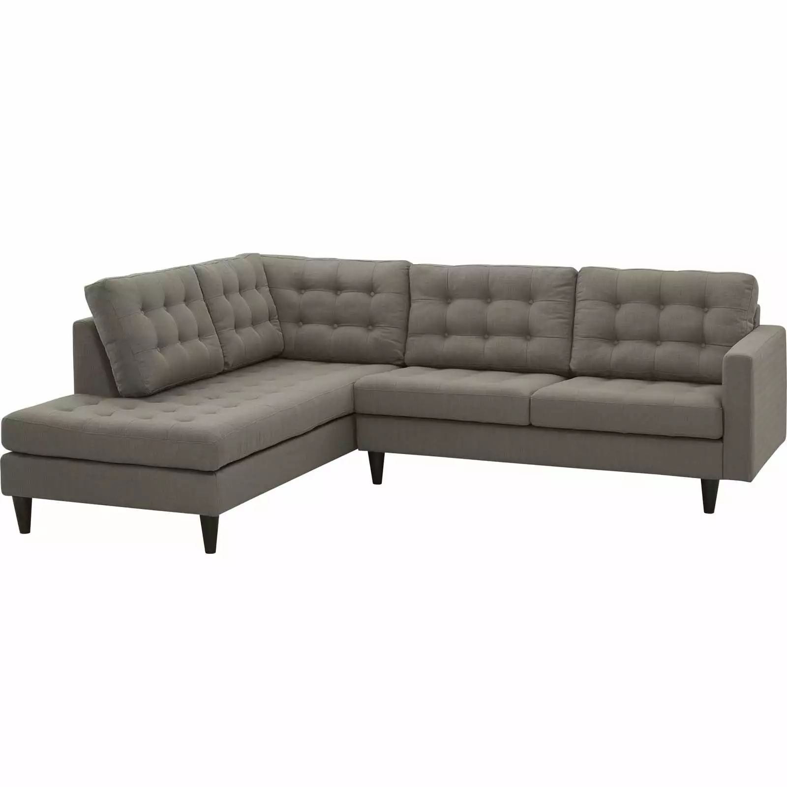 Modern Contemporary Urban Design Living Room Lounge Club Lobby Sectional Sofa. Fabric. Grey Gray