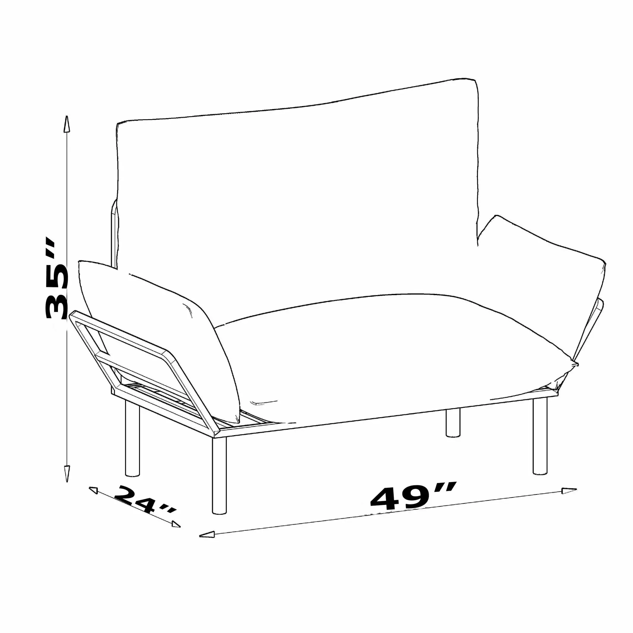 49'' Flared Arms Modern Comfortable Loveseat With Removable Cushions Blue