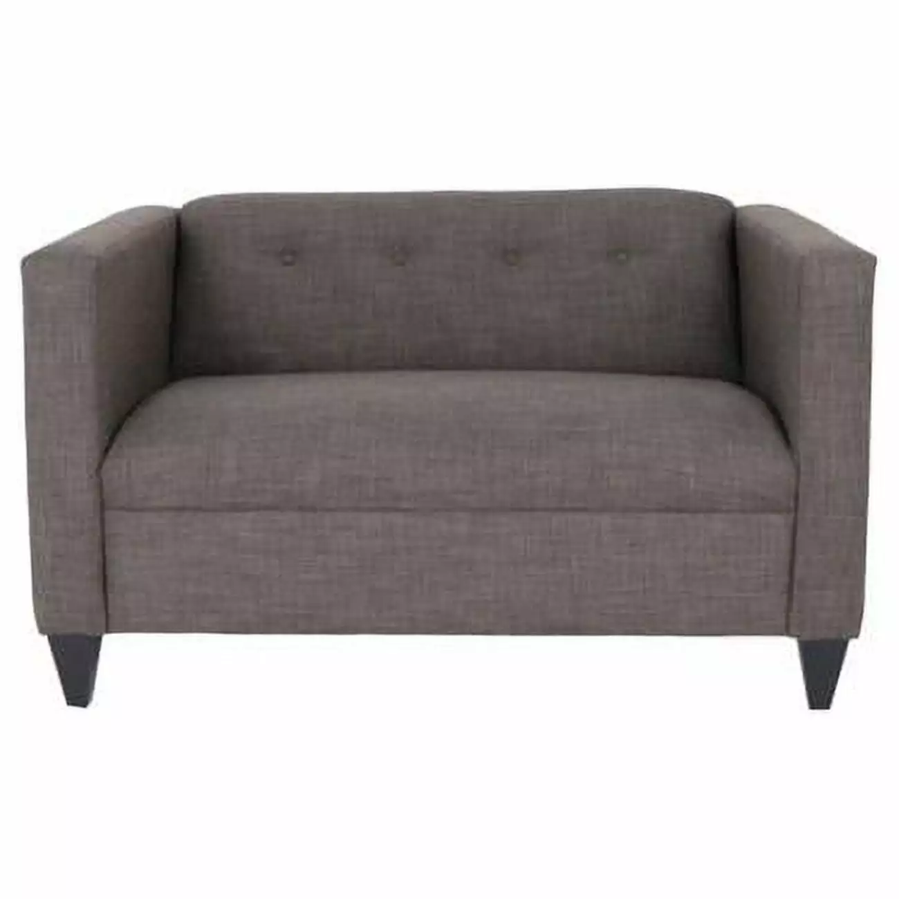 50 in. Charcoal & Dark Brown Polyester Blend Love Seat