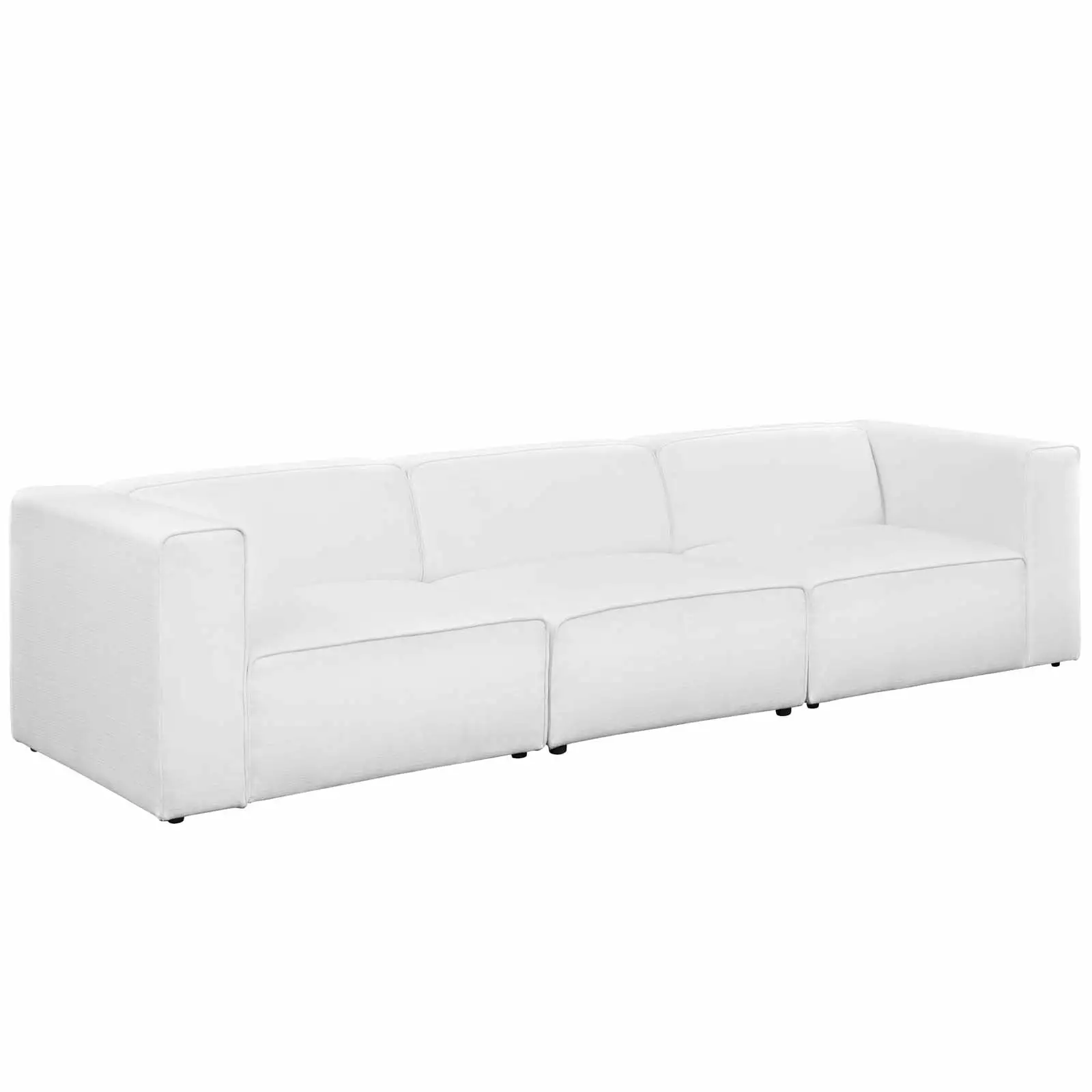 Modern Contemporary Urban Design Living Room Lounge Club Lobby Sofa Set. Fabric. White