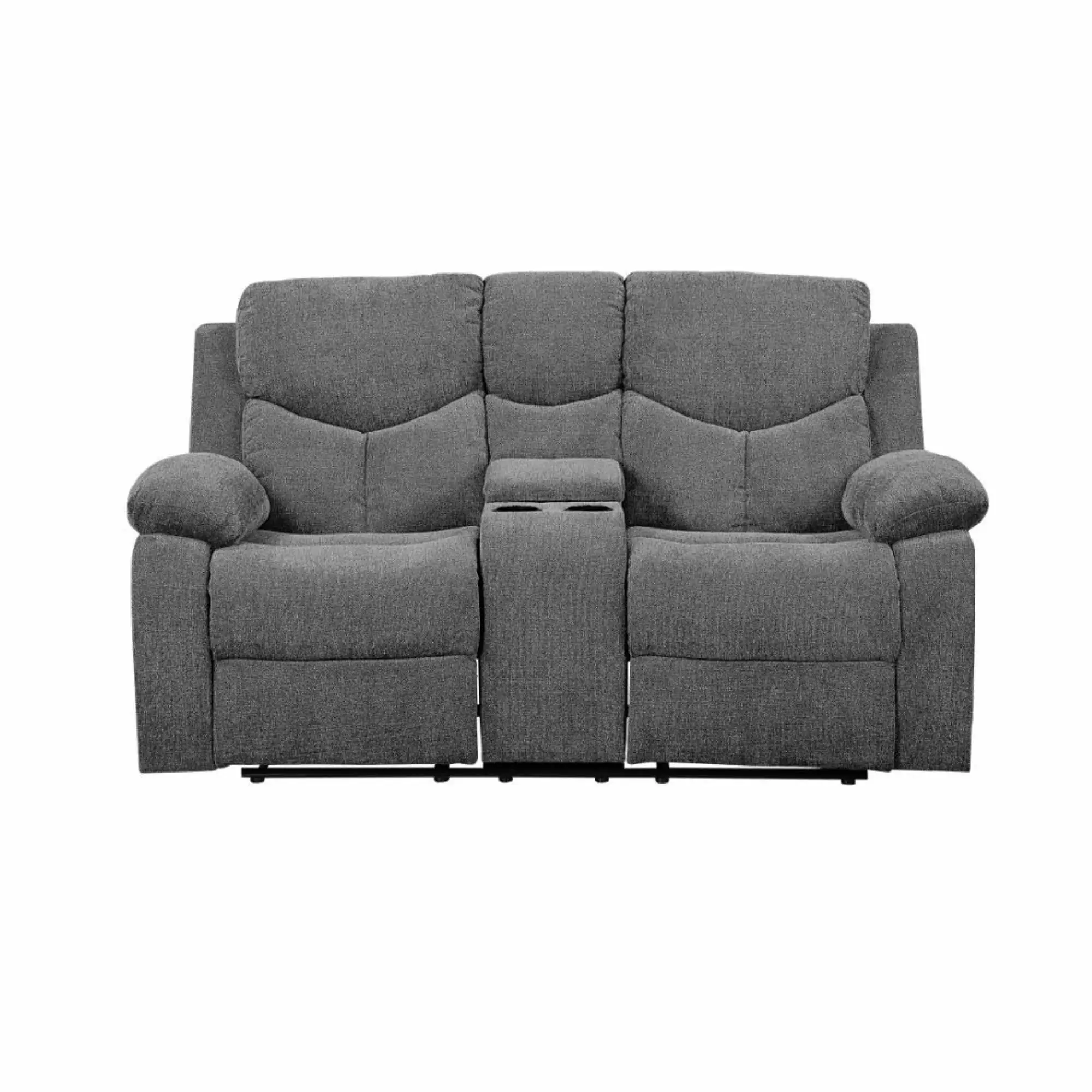 Ergode Loveseat w/Console (Motion) Gray Chenille