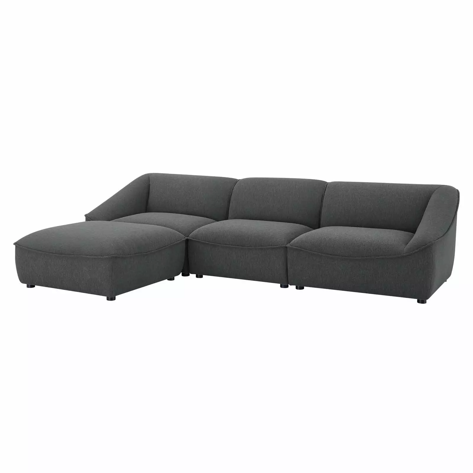 Sectional Sofa Set. Fabric. Dark Grey Gray. Modern Contemporary Urban Design. Living Lounge Room Hotel Lobby Hospitality