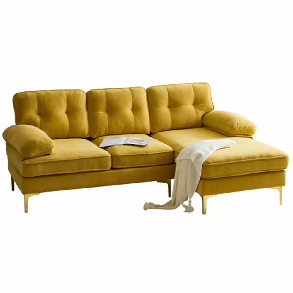 83 Modern Sectional Sofa. Couch Velvet L Shape Couch