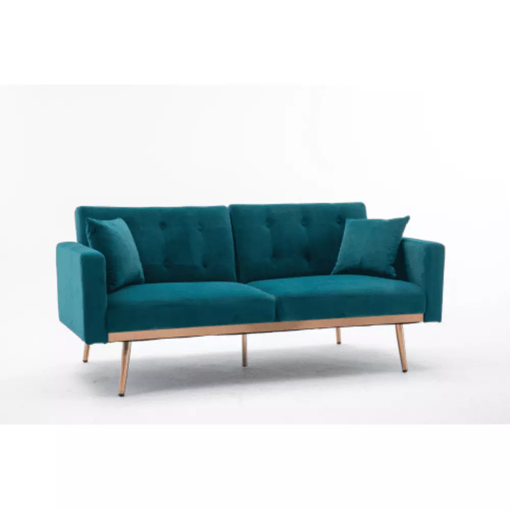 Velvet Sofa . Accent sofa .loveseat sofa with metal feet