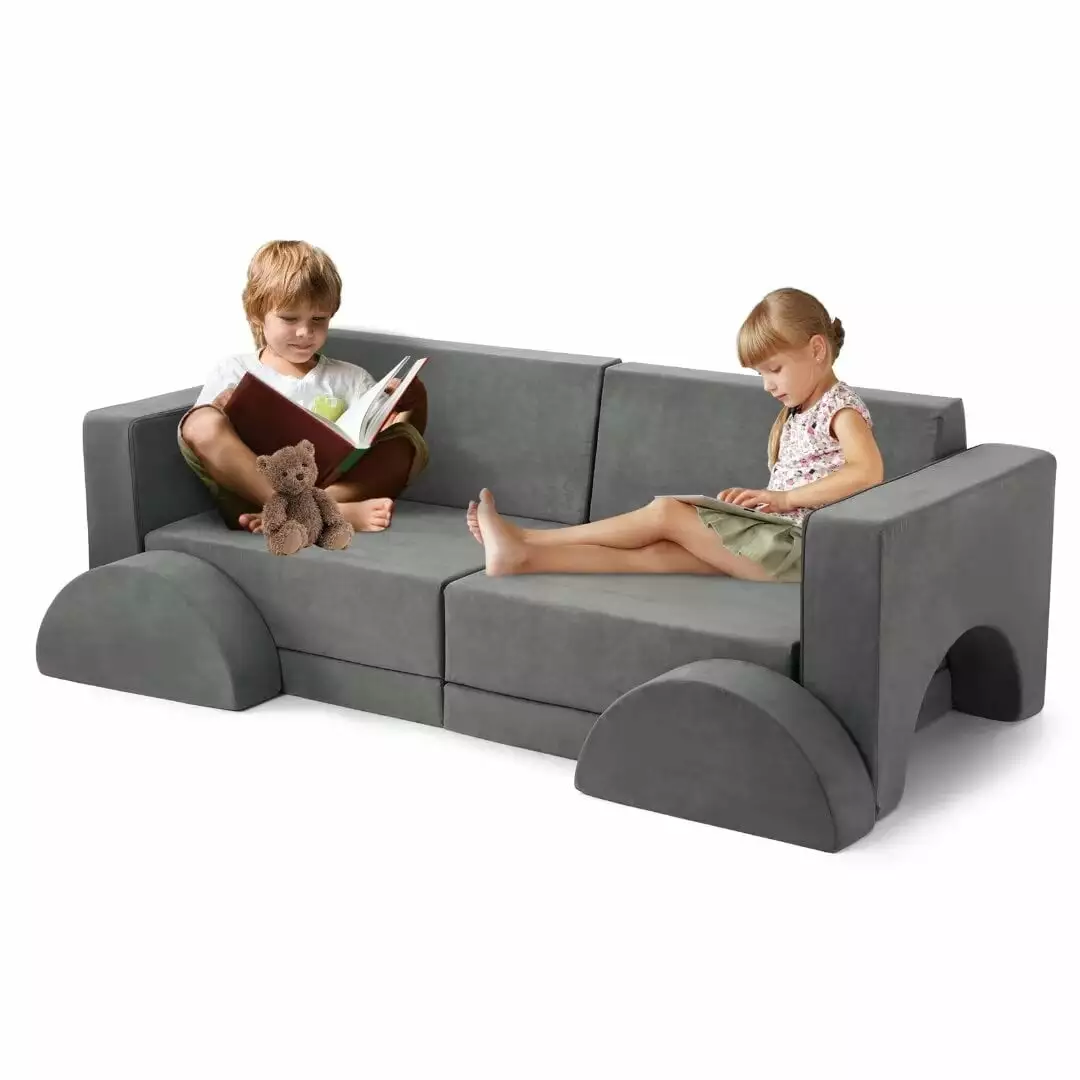 8pcs Modular Kids Play Couch. Child Sectional Sofa. Toddler Sofa Set for Bedroom & Playroom