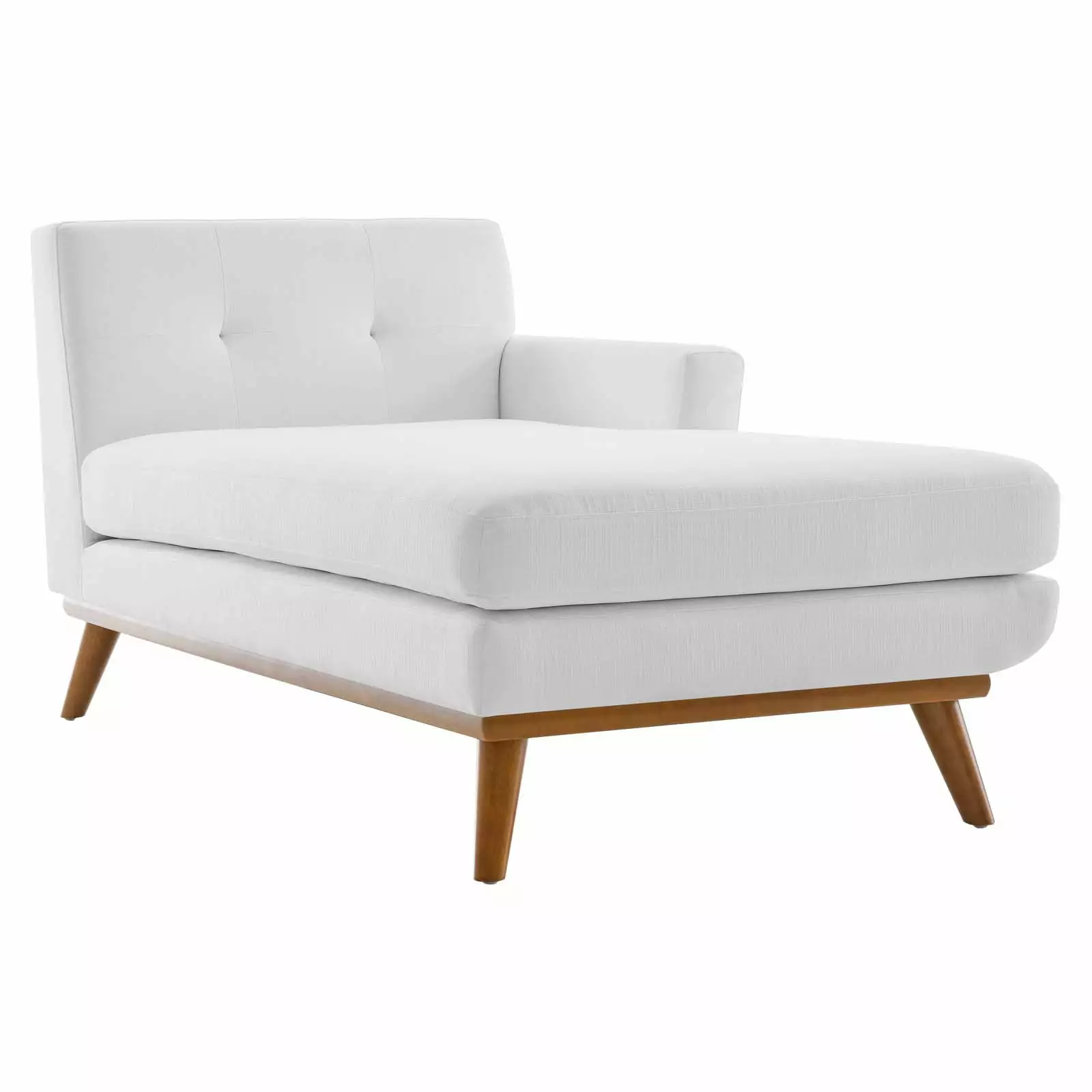 Accent Sofa Chaise Chair. Fabric. White. Modern Contemporary Urban Design. Living Lounge Room Hotel Lobby Hospitality