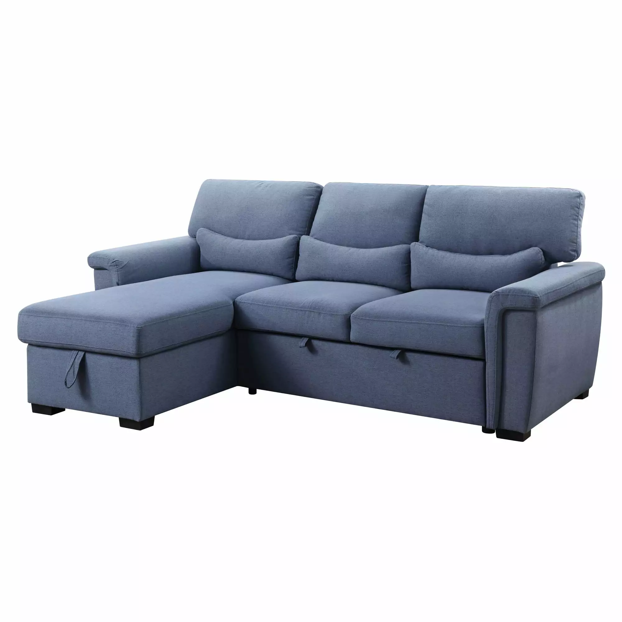 ACME Haruko Reversible Storage Sleeper Sectional Sofa in Blue