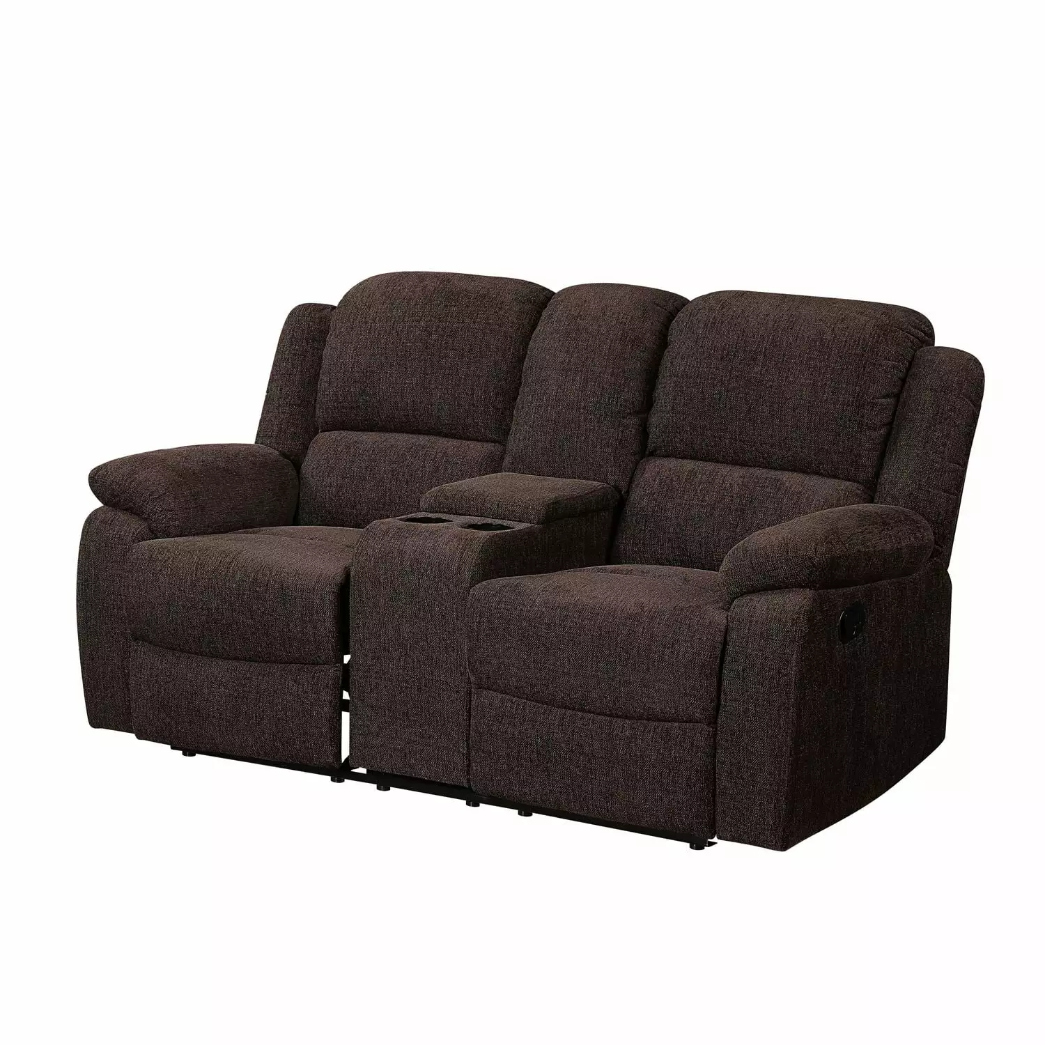 ACME Madden Chenille Motion Reclining Loveseat with Console in Brown