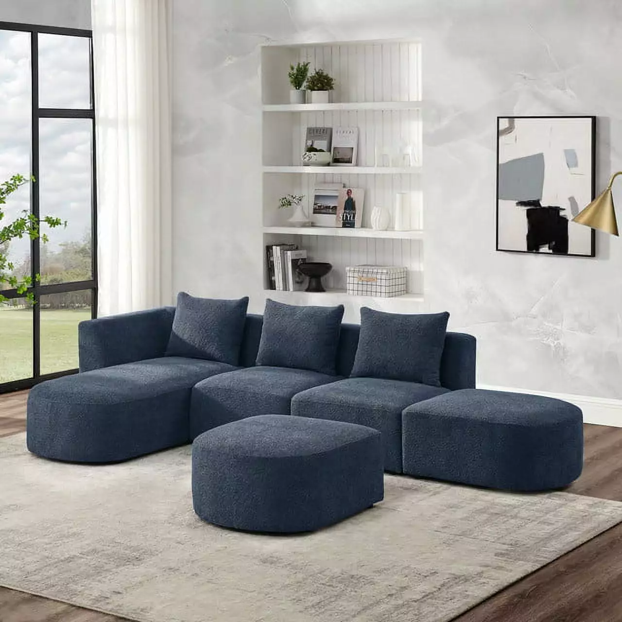 Accent Sofa / Living Room Sofa Sectional Sofa - European Style with Sleek Design - Velvet Upholstery - Sturdy Plywood Frame - Foam Seat Fill - 800LB Weight Capacity - Easy Assembly