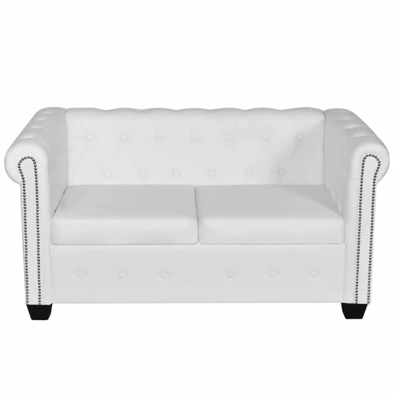 Andoer .2-seater Leather White Chesterfield 2-seater Sofa Loveseat Luxurious Faux Leather White And Modern And Modern Style X 25.6 (white) Loveseat 57.3 X Style Couch Furniture Sofa Loveseat 57.3