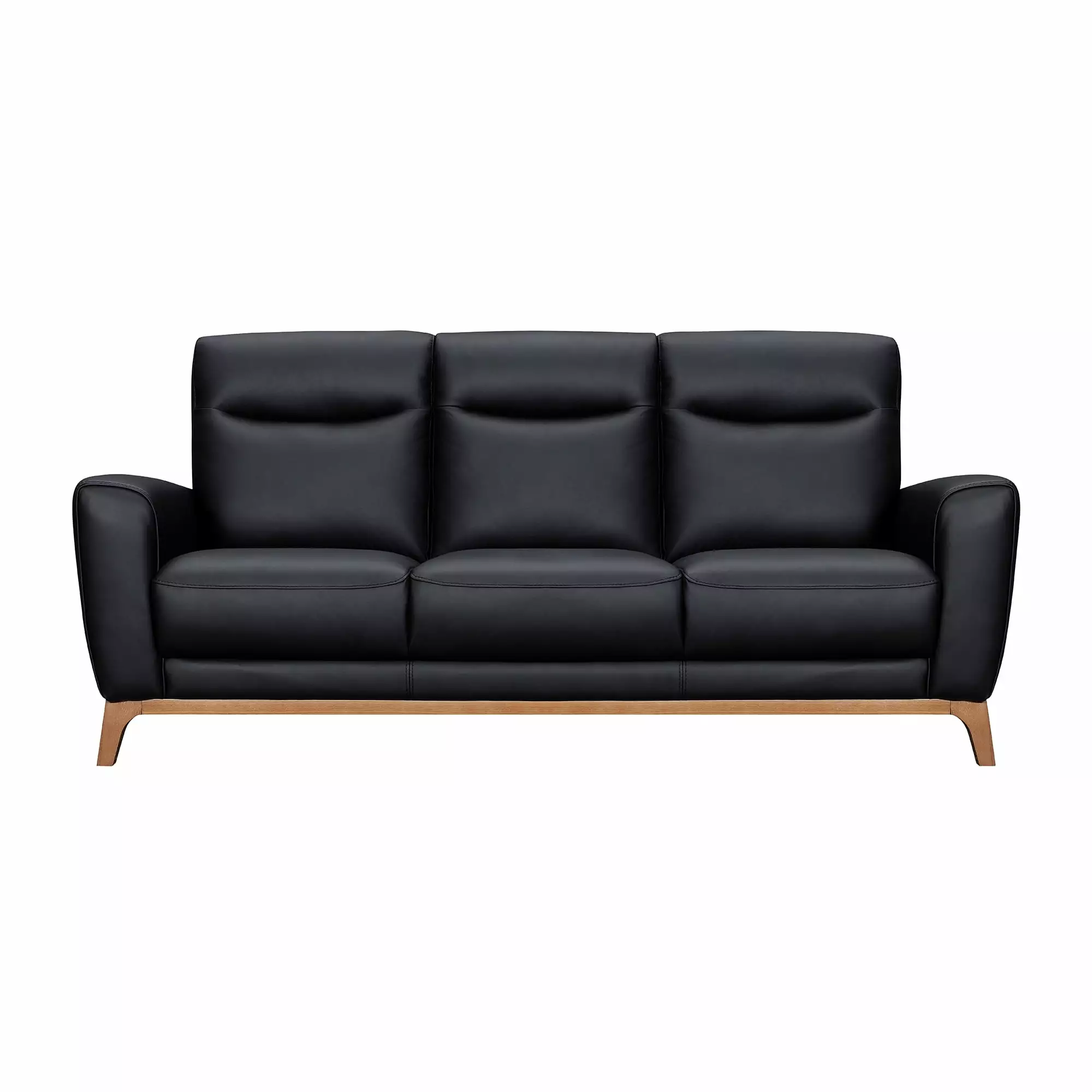 Armen Living Greyson 83 Upholstered Modern Leather Sofa in Black