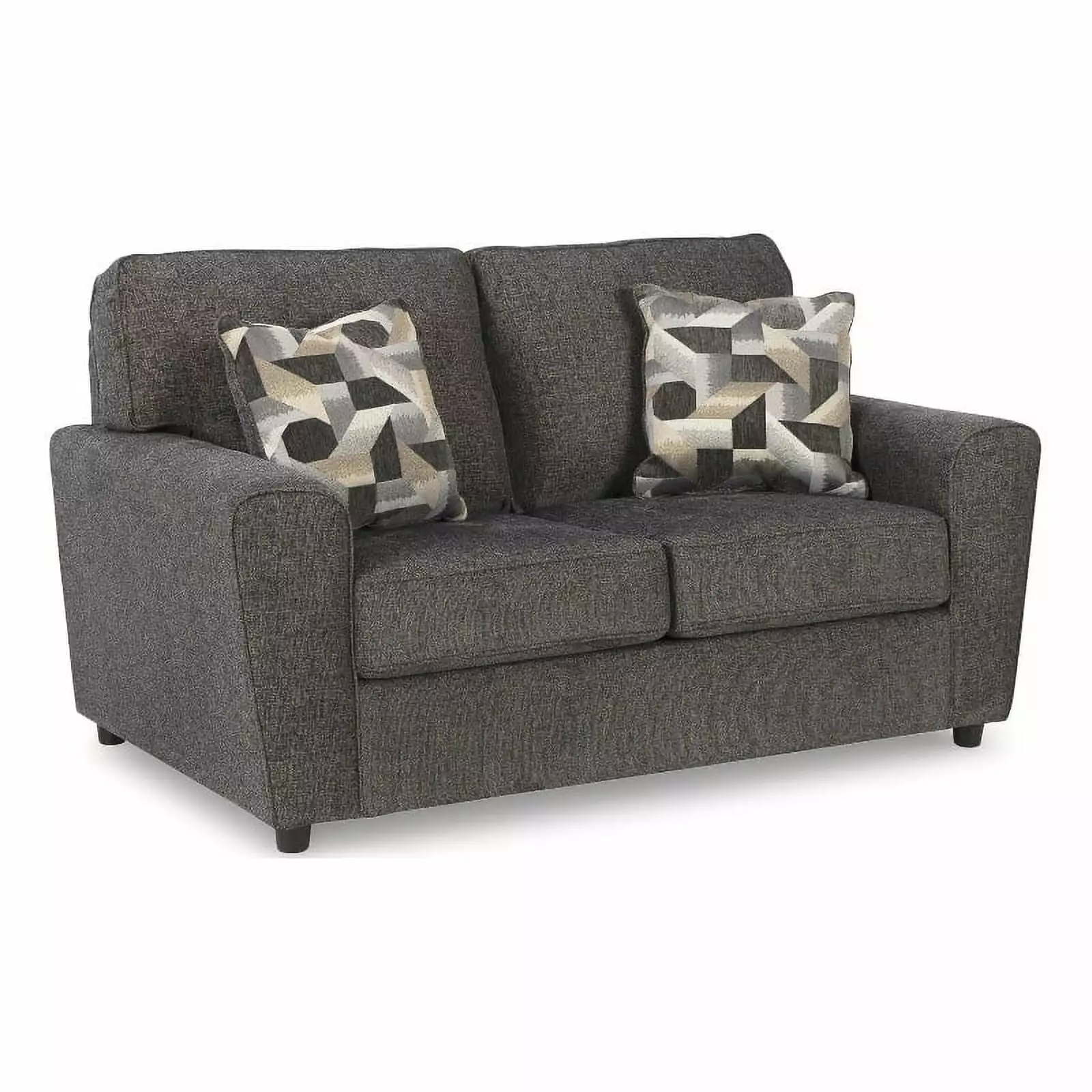 Ashley Furniture Cascilla Contemporary Fabric & Wood Loveseat in Gray