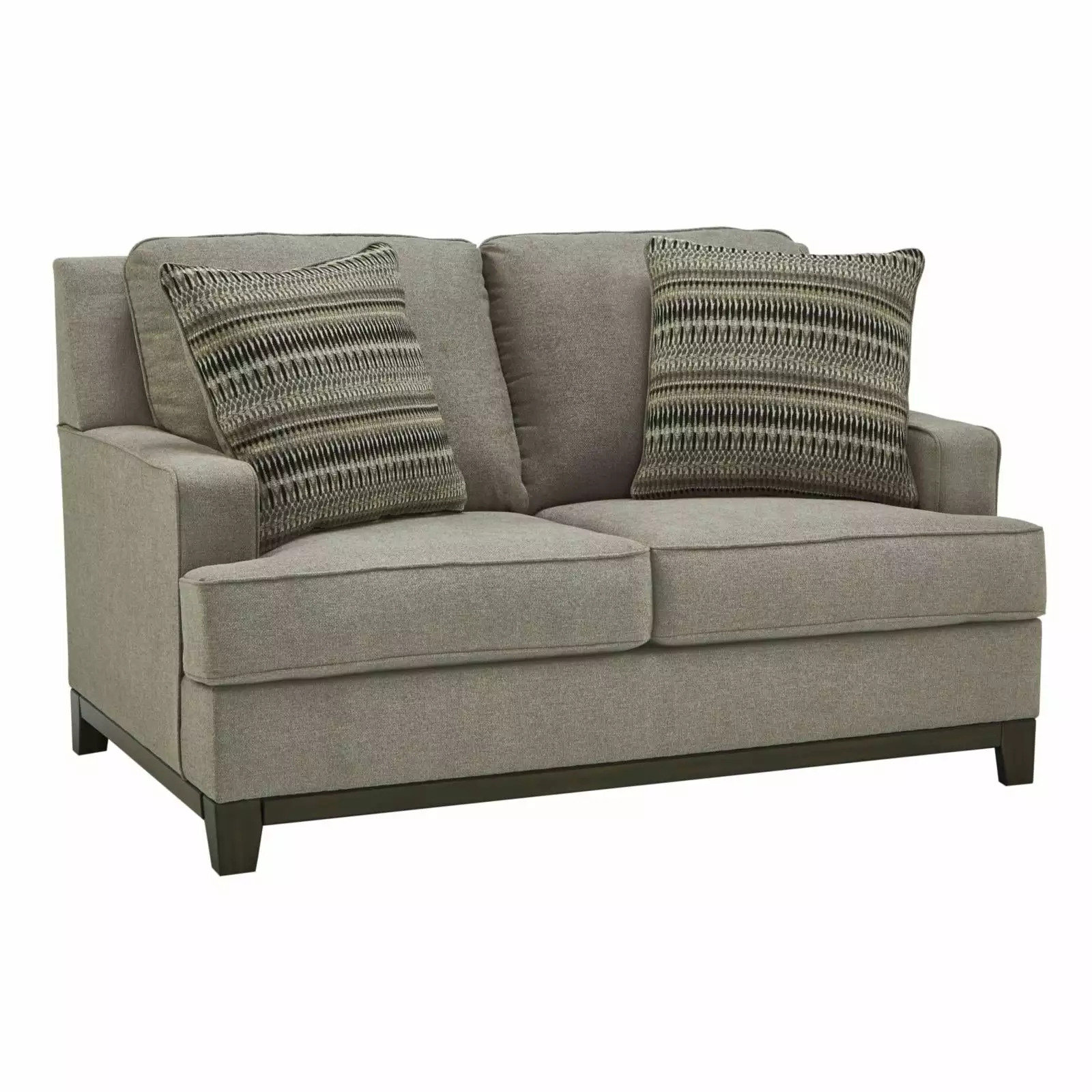 Ashley Furniture Kaywood Contemporary Fabric & Wood Loveseat in Gray