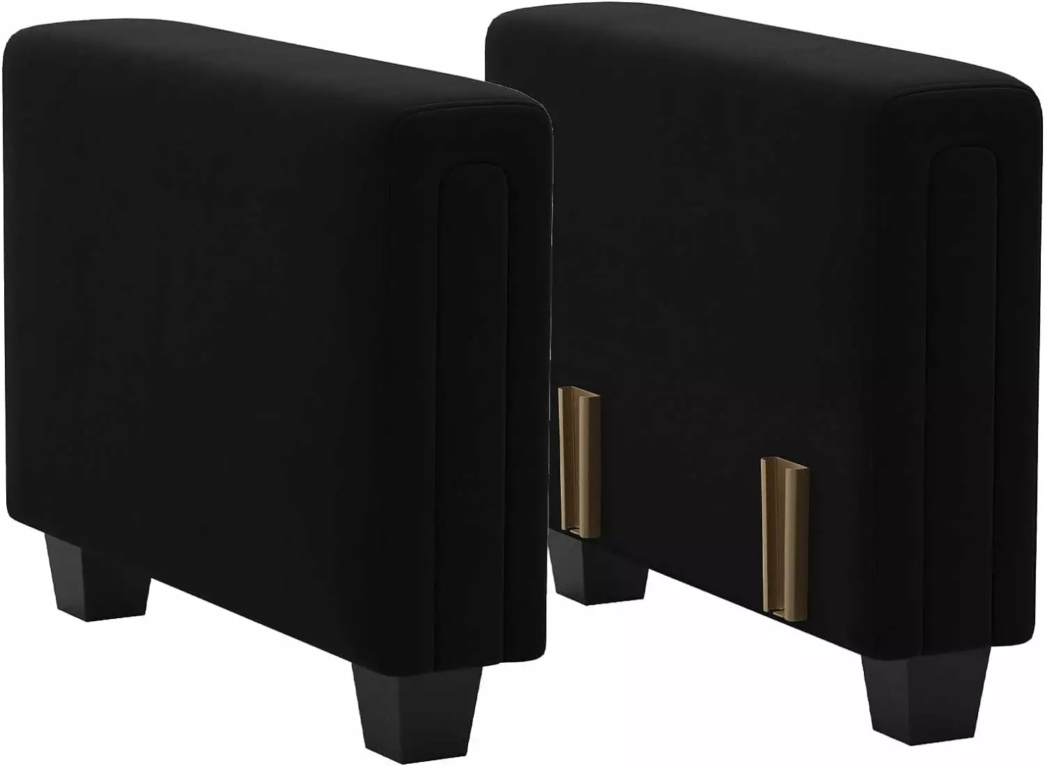 Belffin Velvet Armrest Module for Modular Sectional Sofa Couch Side Armrest for Sectional Modular Couch Black