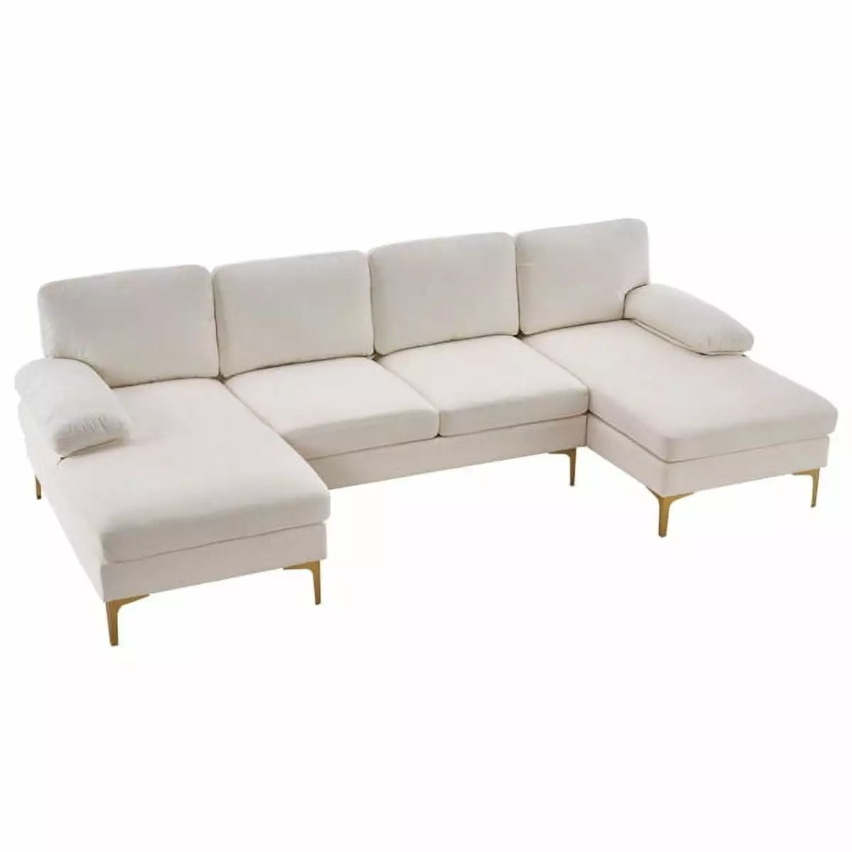 Bornmio U-Shaped 4-Seat Indoor Modular Sofa Creamy-White