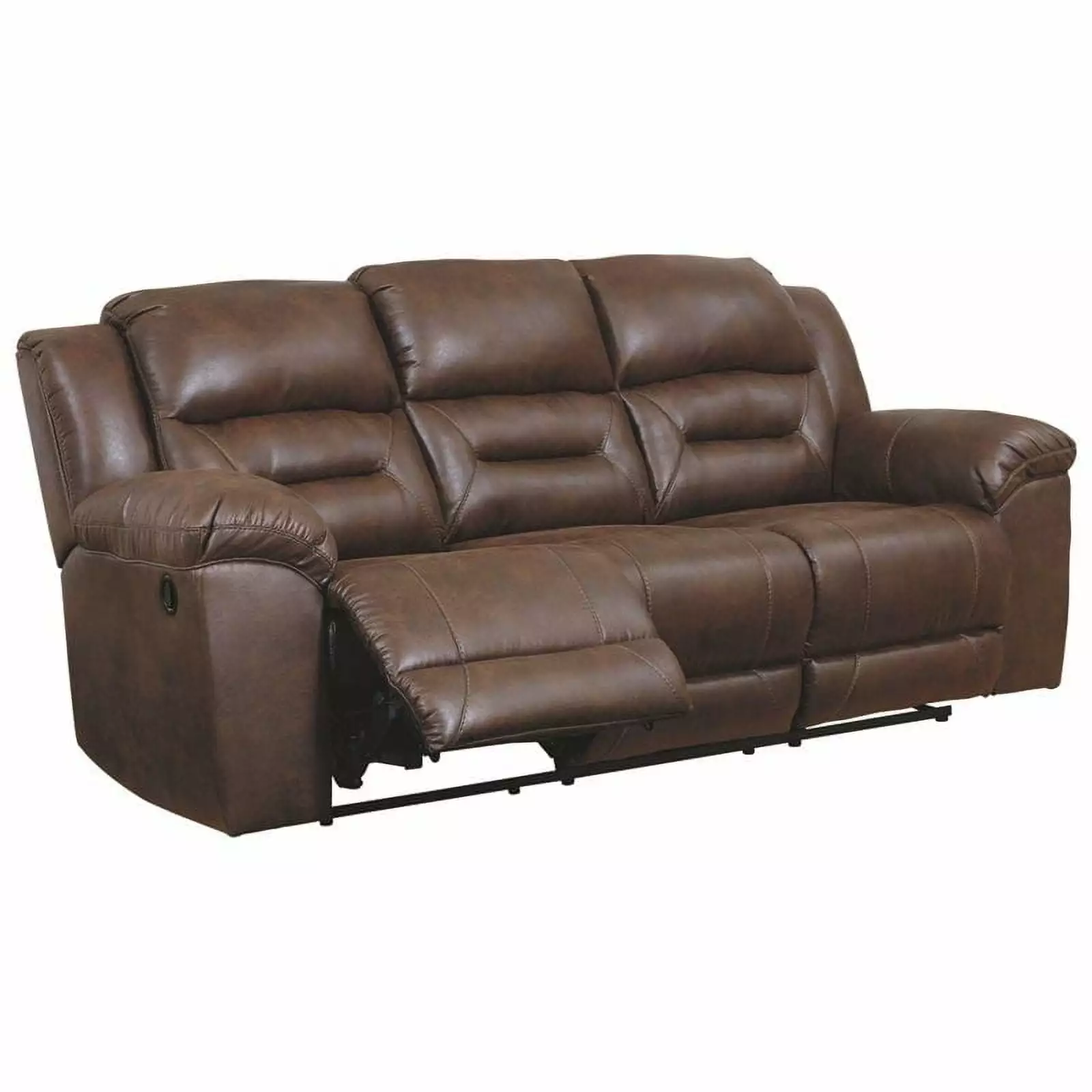 Bowery Hill Contemporary Fabric Reclining Sofa in Chocolate Finish