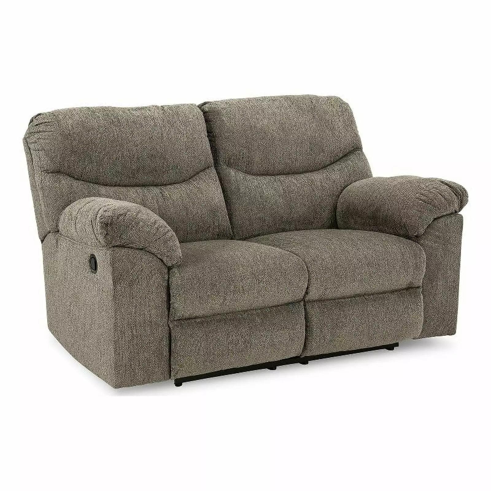 Bowery Hill Contemporary Fabric & Wood Reclining Loveseat in Gray