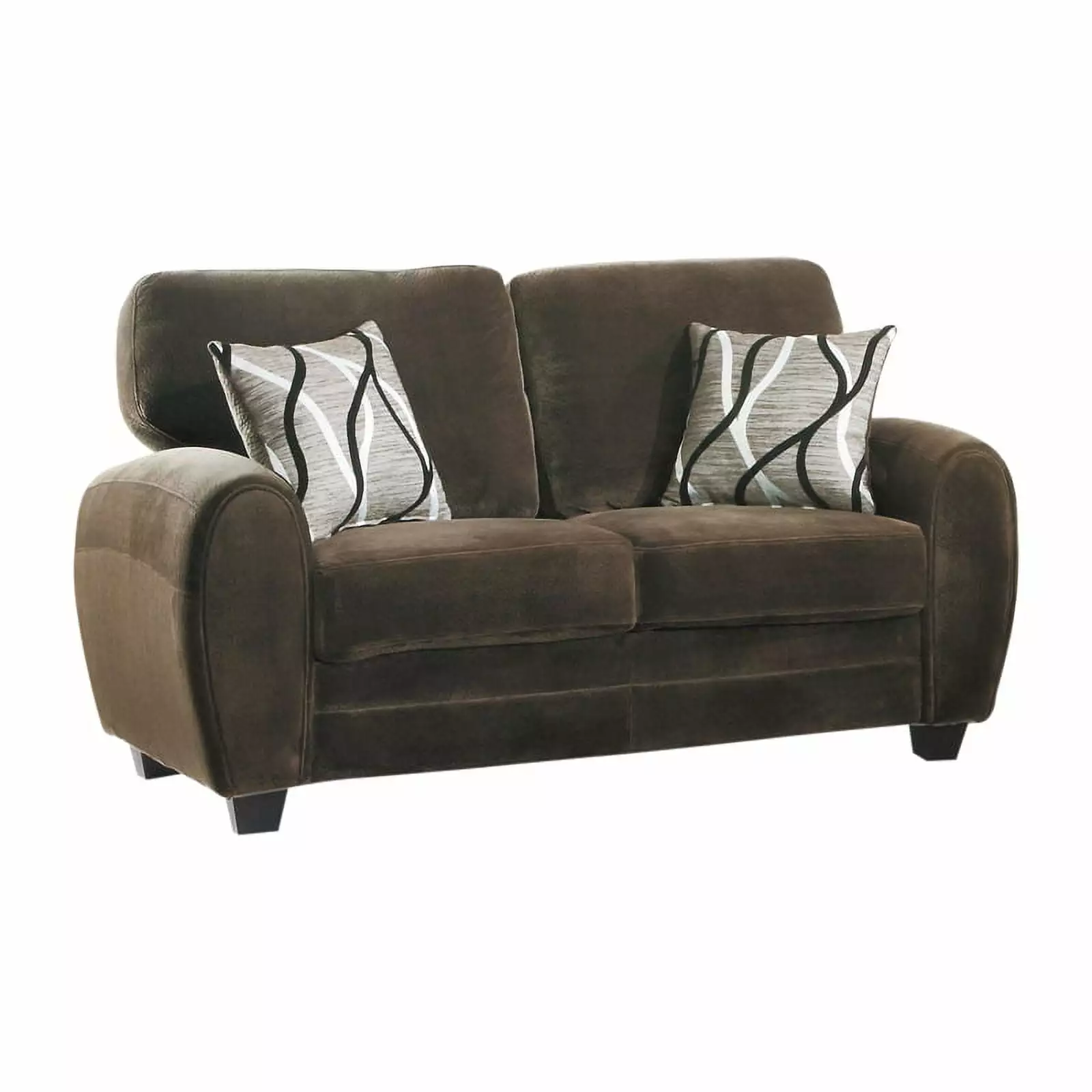 Bowery Hill Modern / Contemporary Microfiber Loveseat in Chocolate Finish