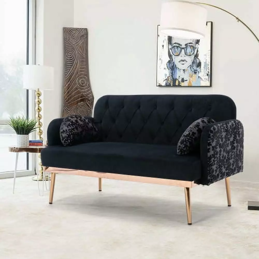 COOLMORE Velvet Sofa . Accent sofa .loveseat sofa with metal feet