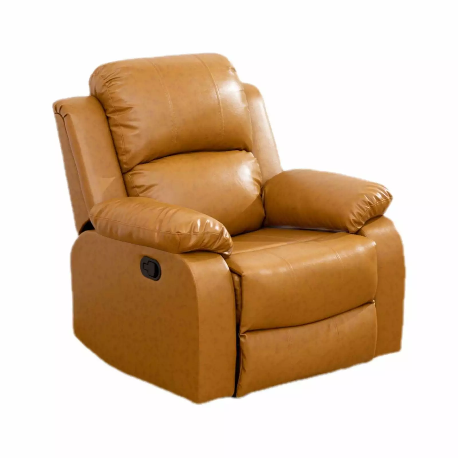 Caberryne Leather Recliner Chair with Adjustable Backrest for Apartment/Rv/OfficeWall Hugger. Ginger