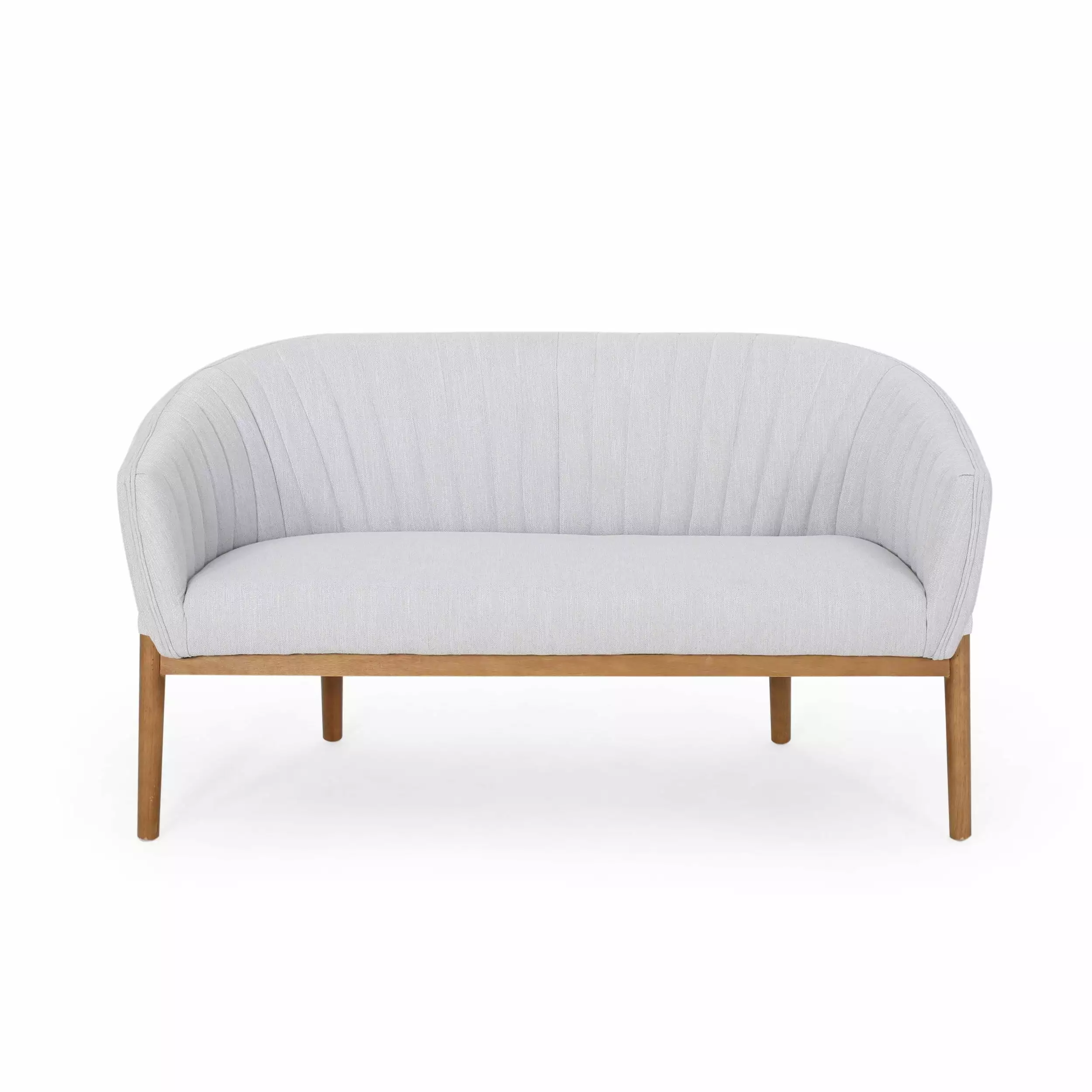 Christopher Knight Home Galena Mid-century Modern Glam Loveseat by Misty Gray+Brown