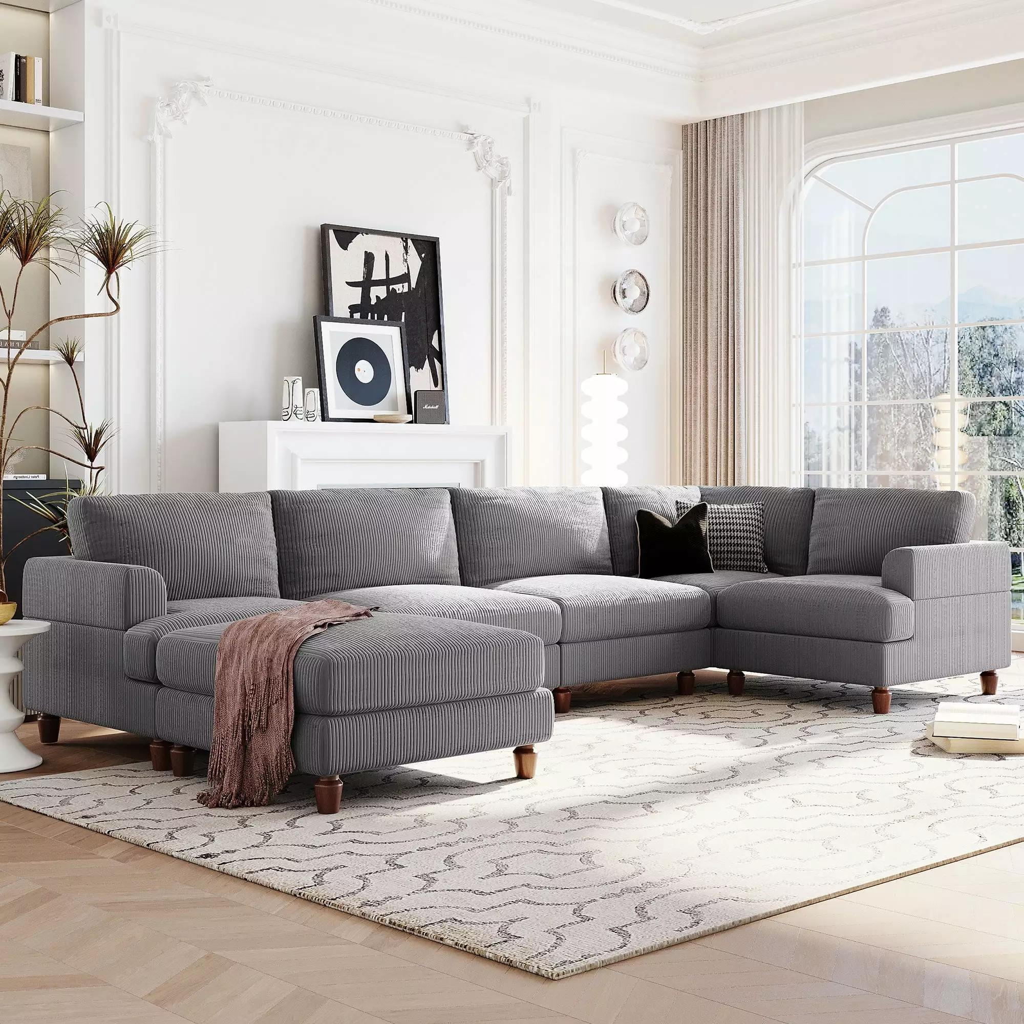 CoSoTower Modular Sectional Sofa with Ottoman L Shaped Corner Sectional for Living Room. Office. Spacious Space