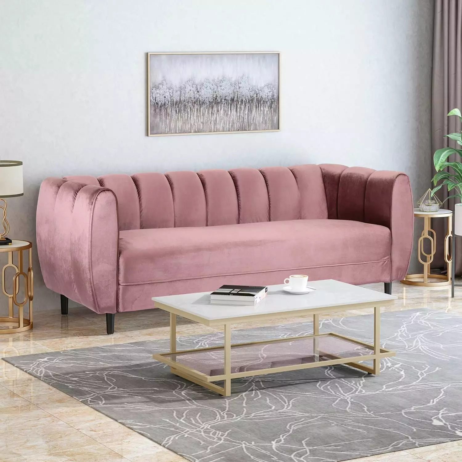 CoSoTower Velvet 3-Seater Sofa