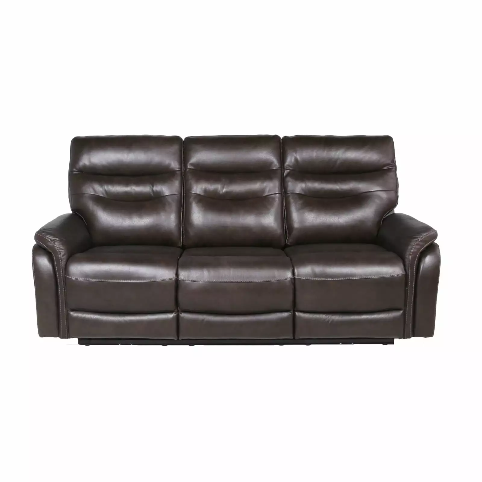 Contemporary Styled Top-Grain Leather Motion Sofa in Rich Coffee Color - Reclining Footrests. USB Port for Connectivity - Experience Ultimate Comfort in Elegant Style