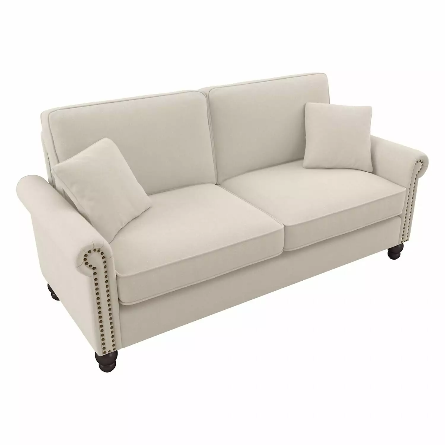 Coventry 73W Sofa in Cream Herringbone Fabric