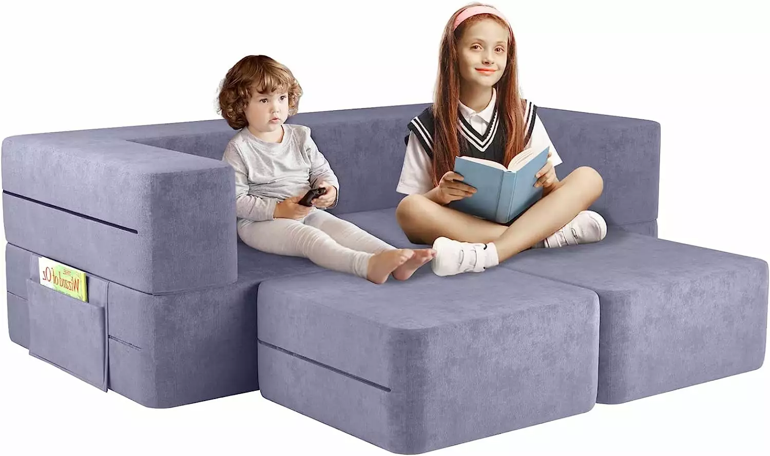 DEYGIA Kid Couch. Modular Kids Toddler Couch with Ottomans. kids sofa Play Couch for Playroom. Bedroom. kids modular couch for Playing. Creativing. Sleeping. Play Couch for Boys and Girls