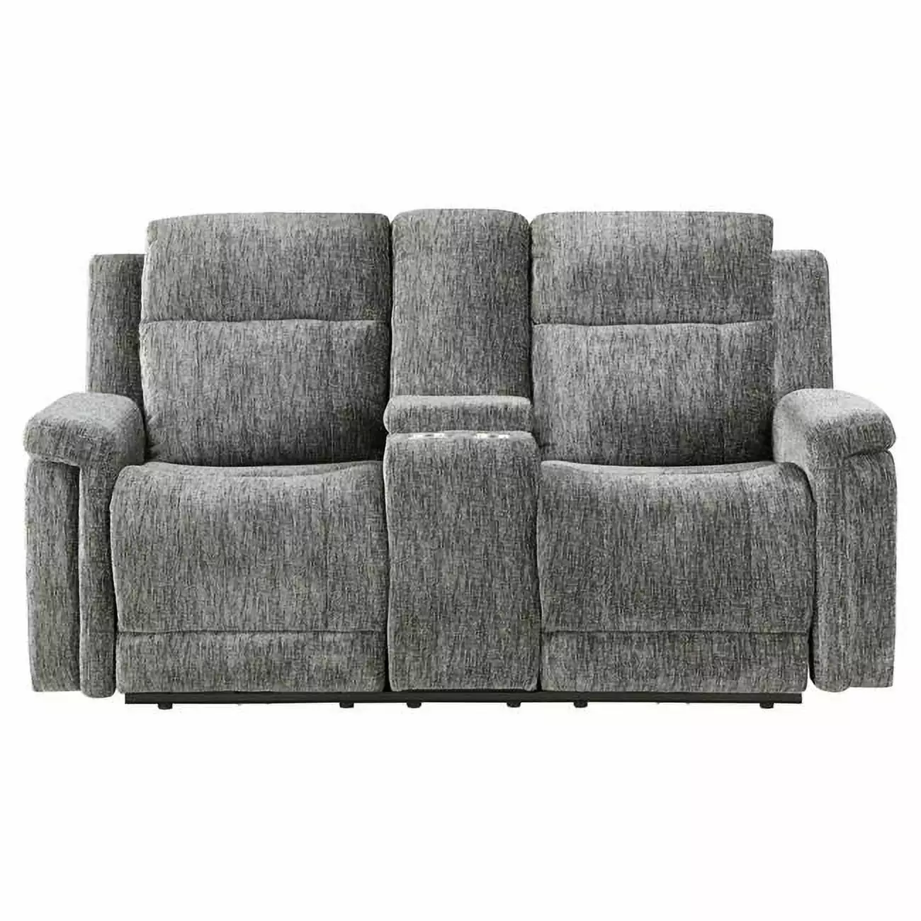 Dark Gray Power Console Reclining Loveseat