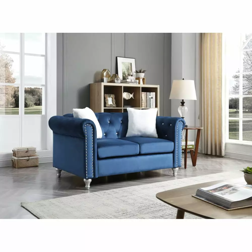 DeeHome Glory Furniture Raisa G861A-L Loveseat . NAVY BLUE