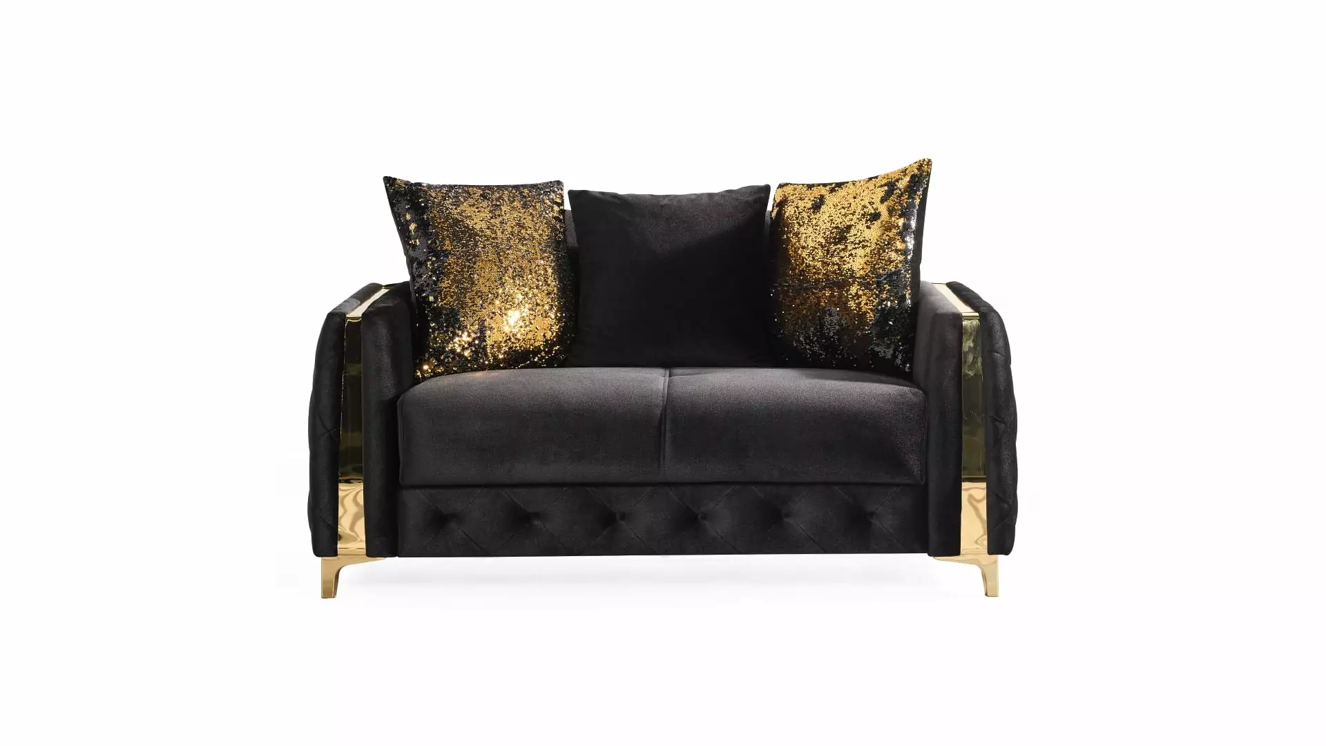 DeeHome Lust Modern Style Loveseat in Black