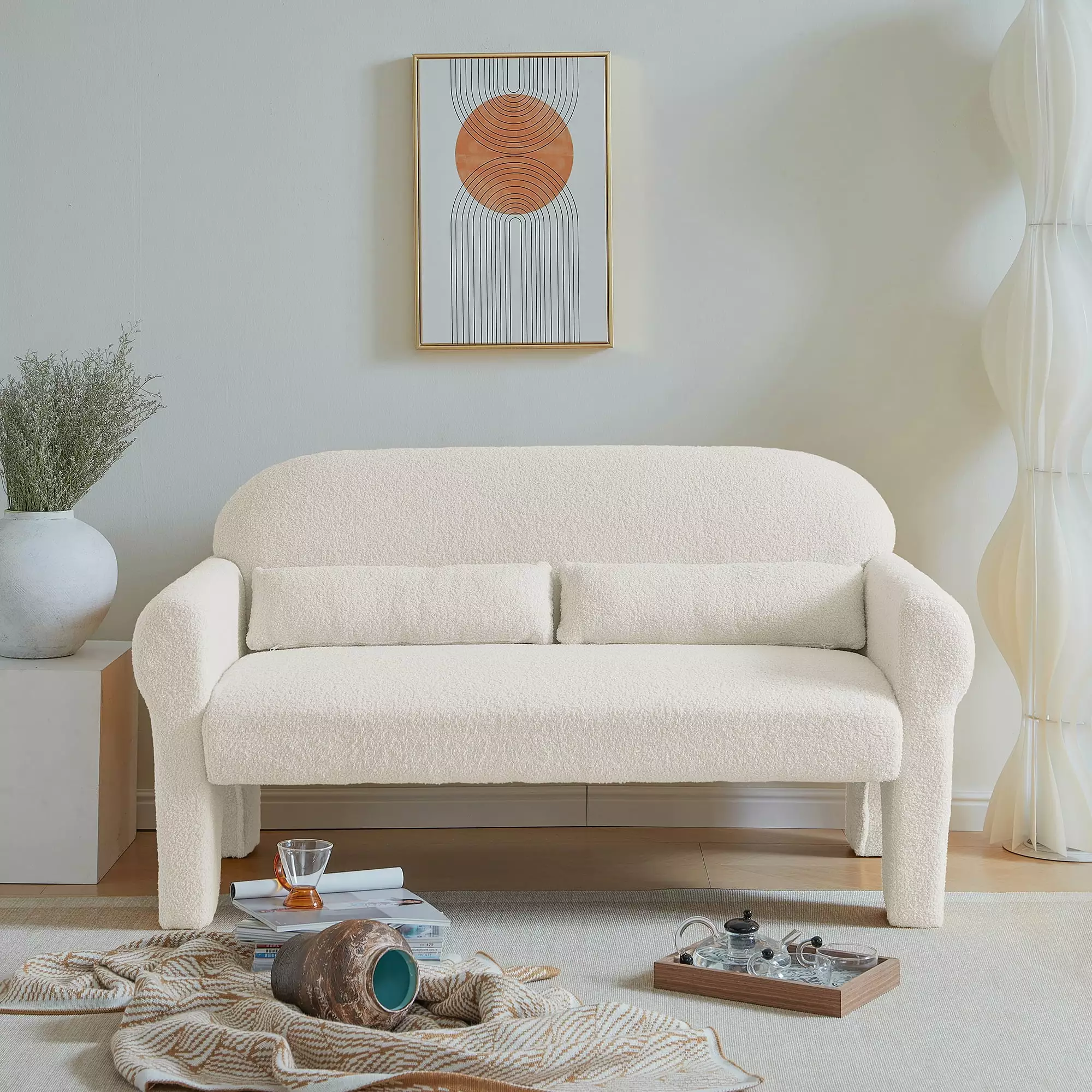 DeeHome [VIDEO provided]modern boucle loveseat for Living room