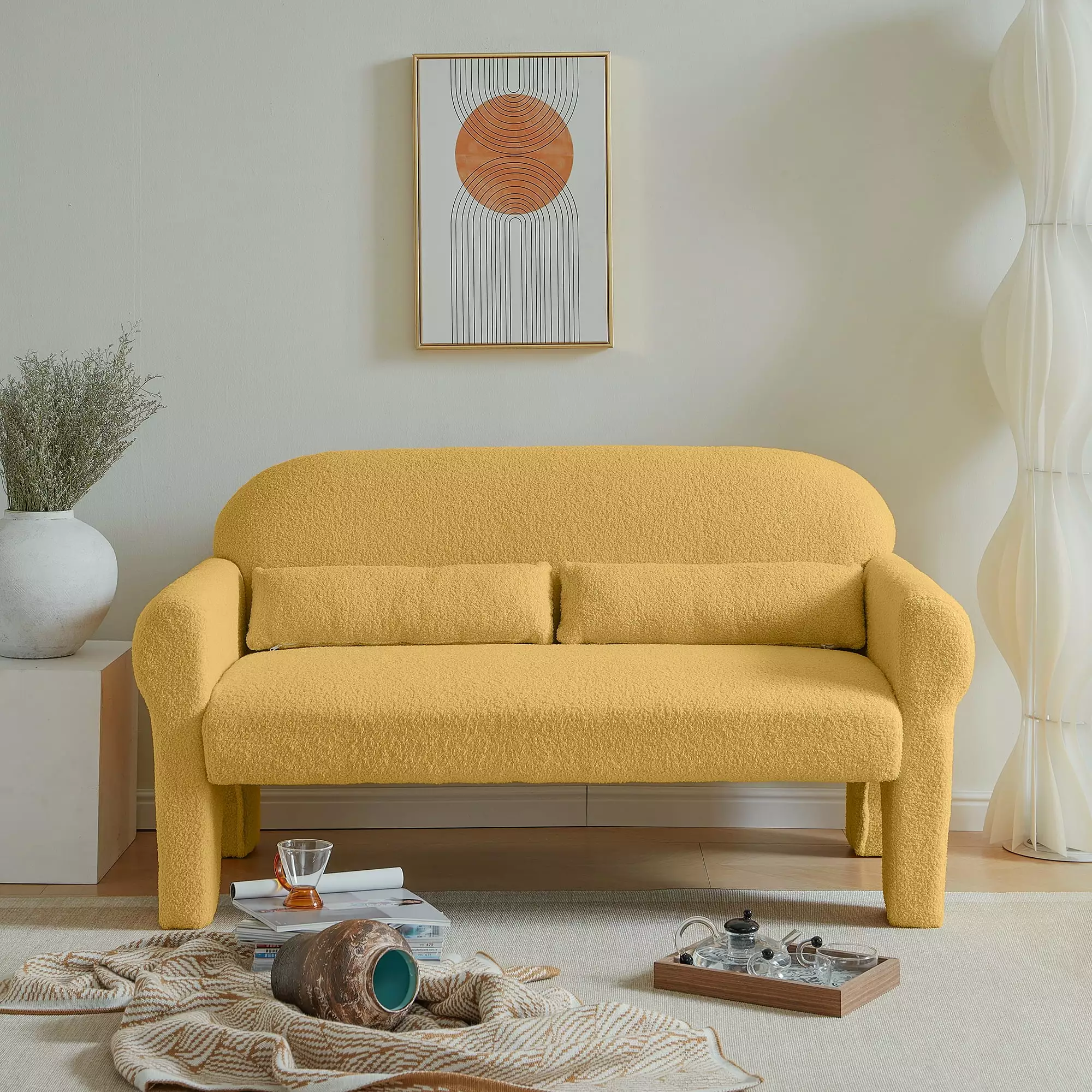 DeeHome [VIDEO provided]modern boucle loveseat for Living room