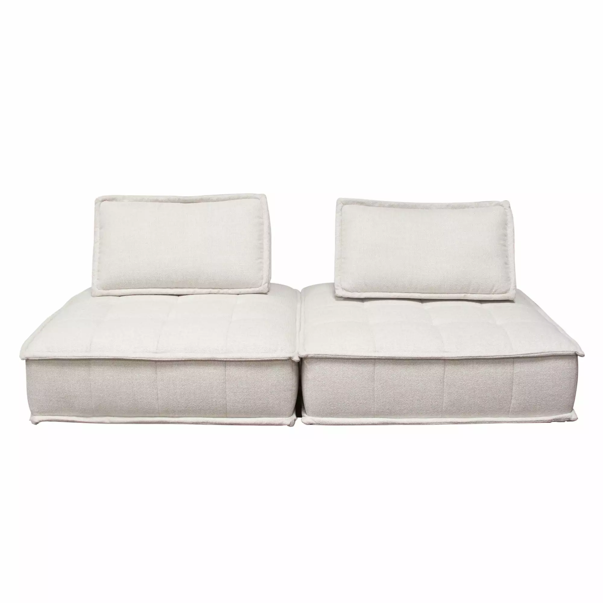 Diamond Sofa 45 x 45 x 15 in. Platform Square Modular Lounge. Light Sand Fabric - 2-Piece