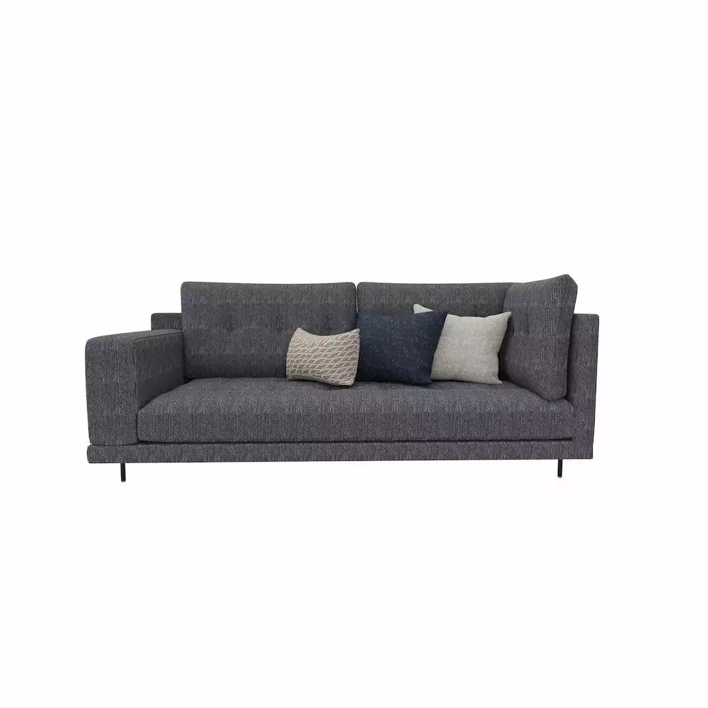 Enza Home Arte 3-Seater Fabric Left Hand Facing Sofa Module in Blue-Gray