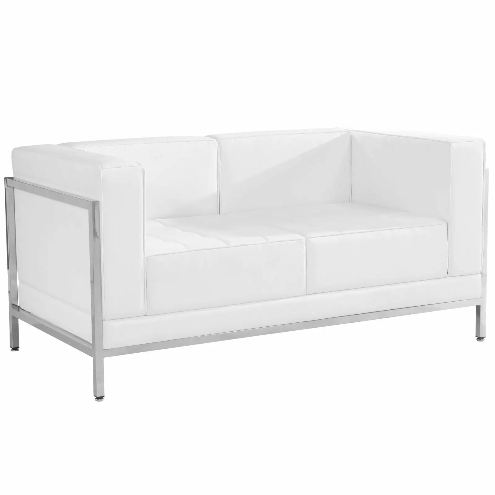 Flash Furniture Imagination Leather Reception Loveseat in White