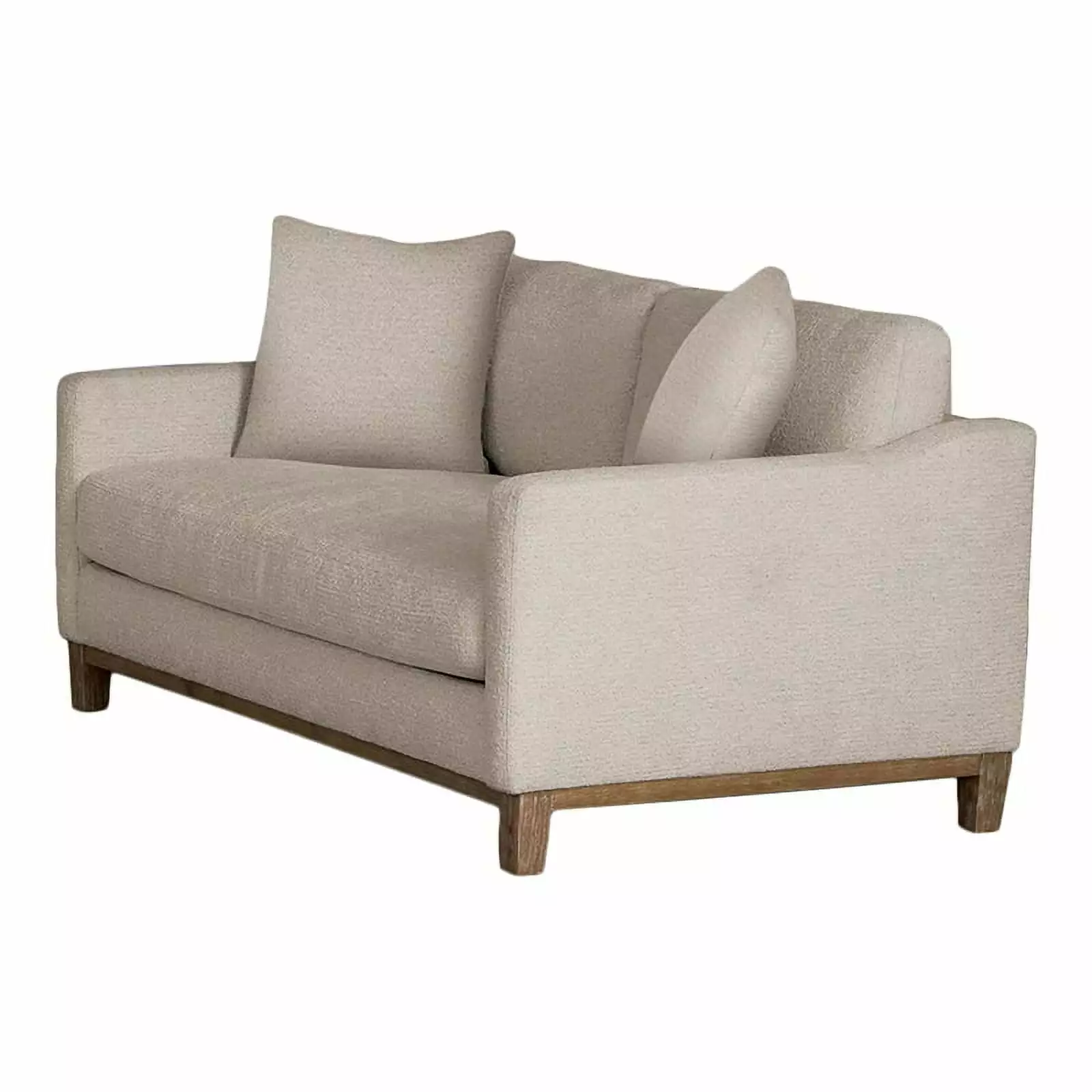 Furniture of America Bosa Fabric Upholstered Loveseat with Pillows in Oatmeal