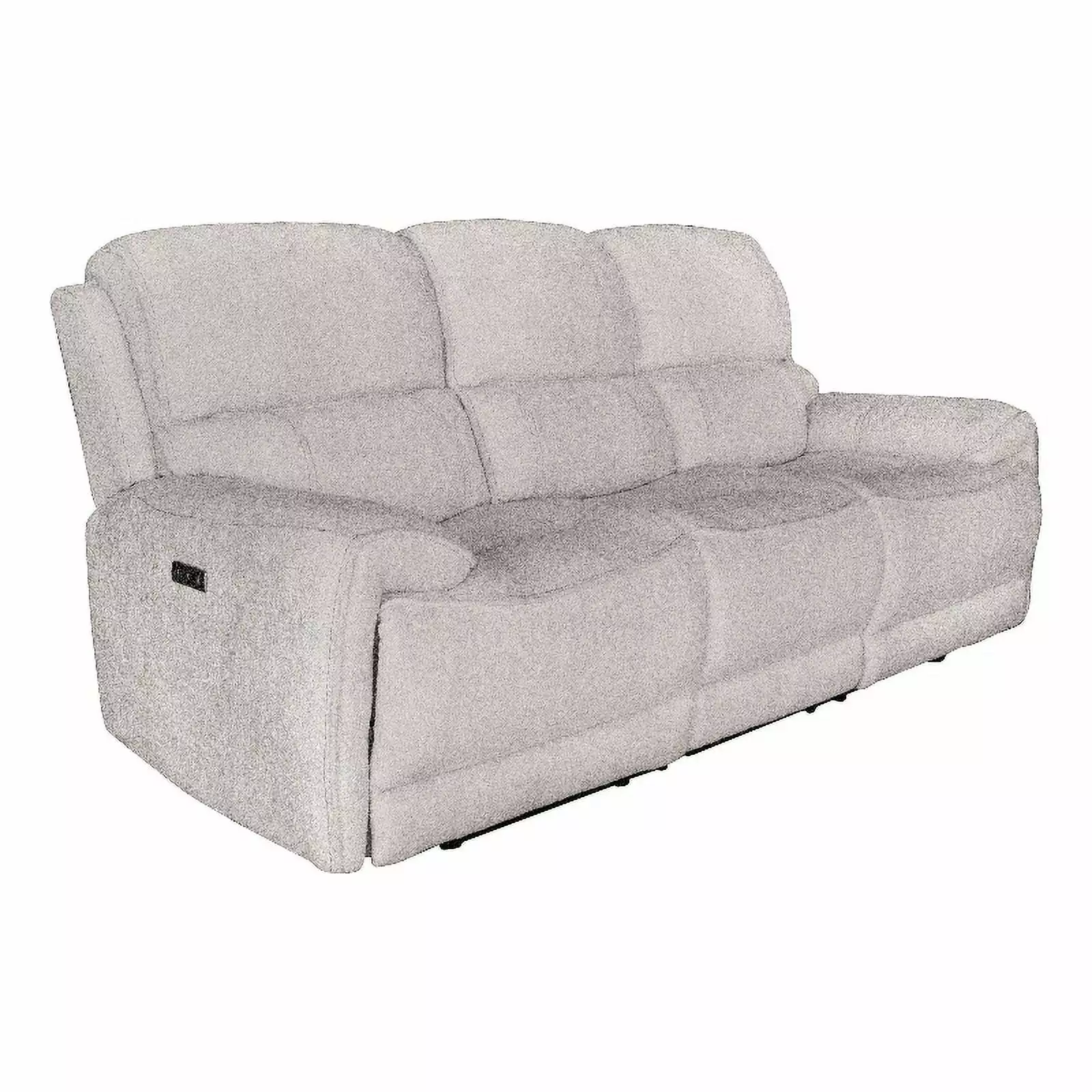 Furniture of America Grant Fabric Upholstered Power Reclining Sofa in Light Gray