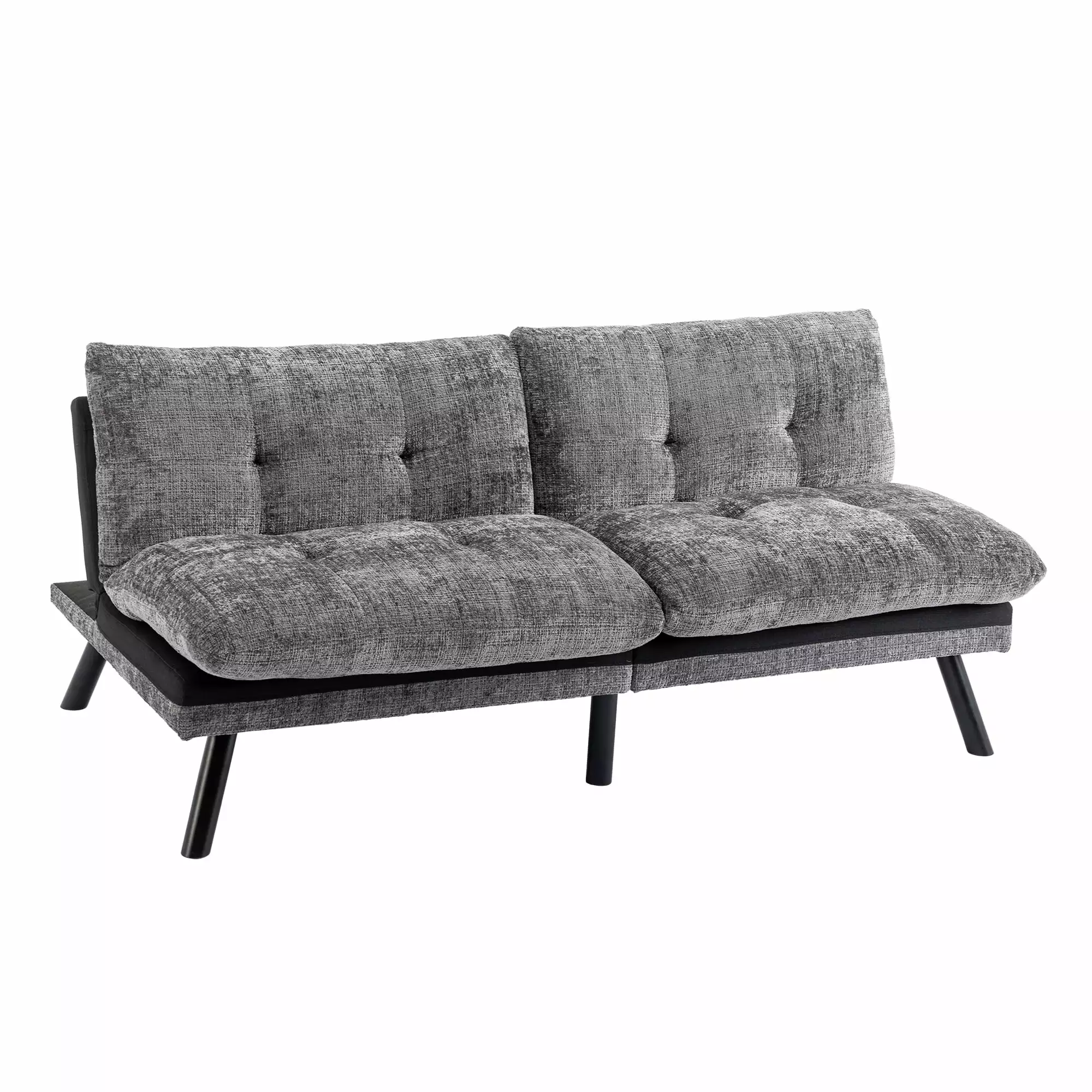 Futon Sofa Couch Bed. Modern Convertible Sofa Bed Loveseat. Folding Loveseat Sleeper Sofa with Adjustable Backrest & Metal Legs